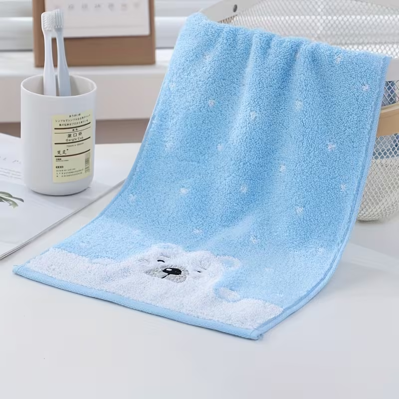 Cute Polar Bear Printed Woven Towel Eco-Friendly Quick-Dry Home Use Hand Towel