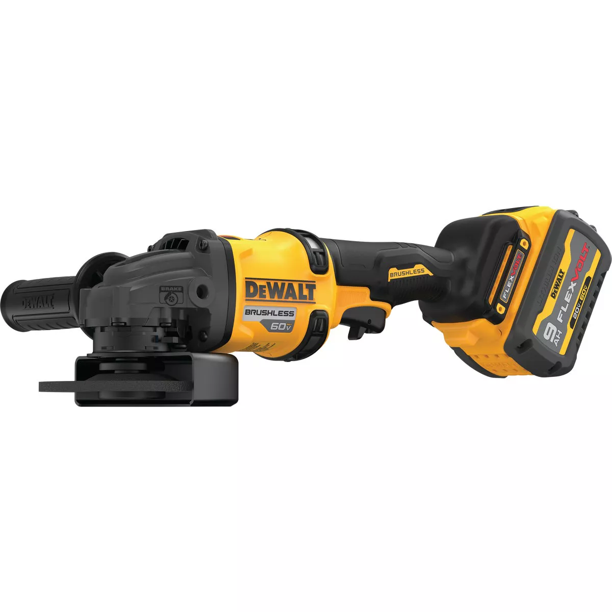 DEWALT FLEXVOLT 60V MAX 4-1/2 In. / 6 In. Brushless Cordless Angle Grinder Kit with FLEXVOLT 9.0 Ah Battery & Charger