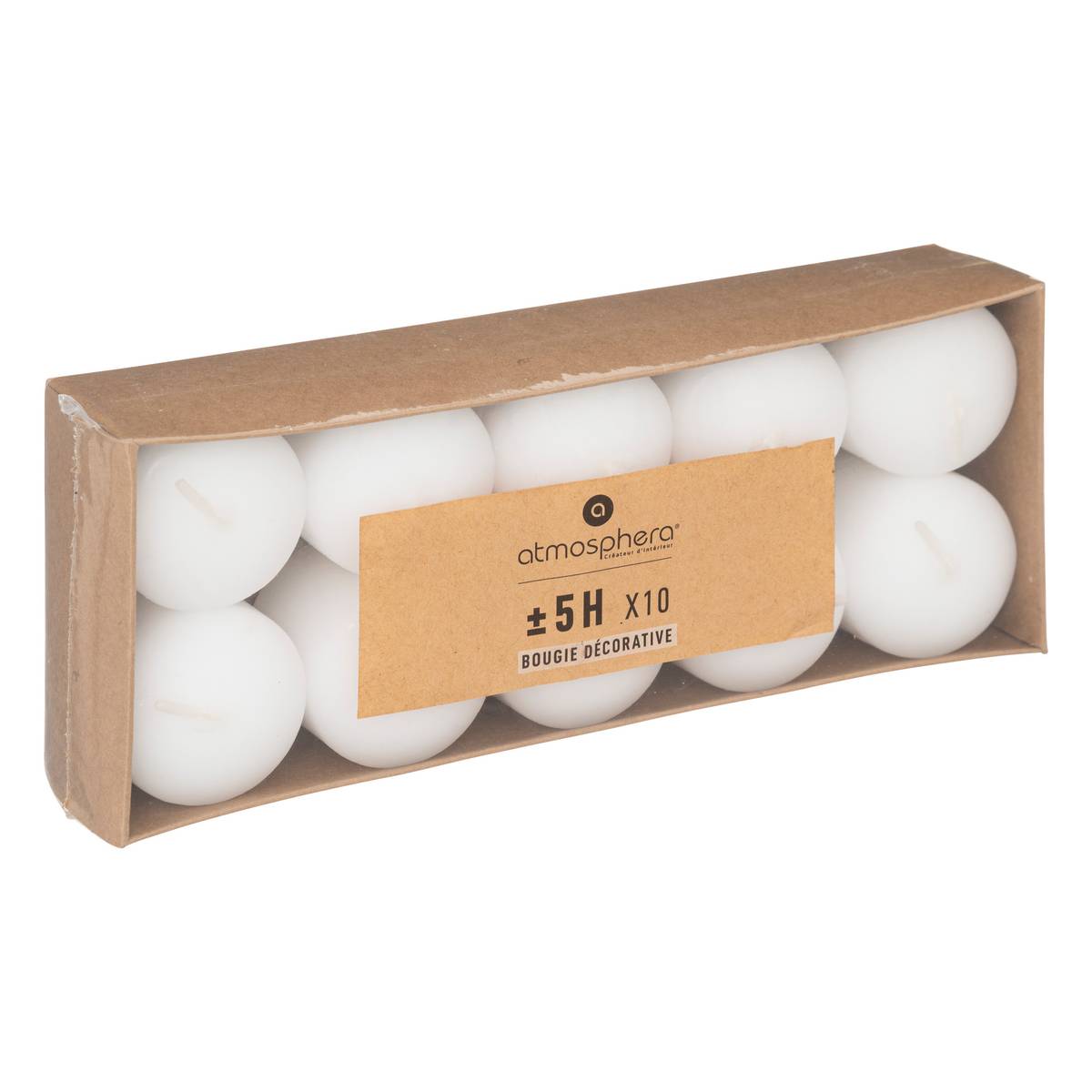 Set of 10 candles White, 45g