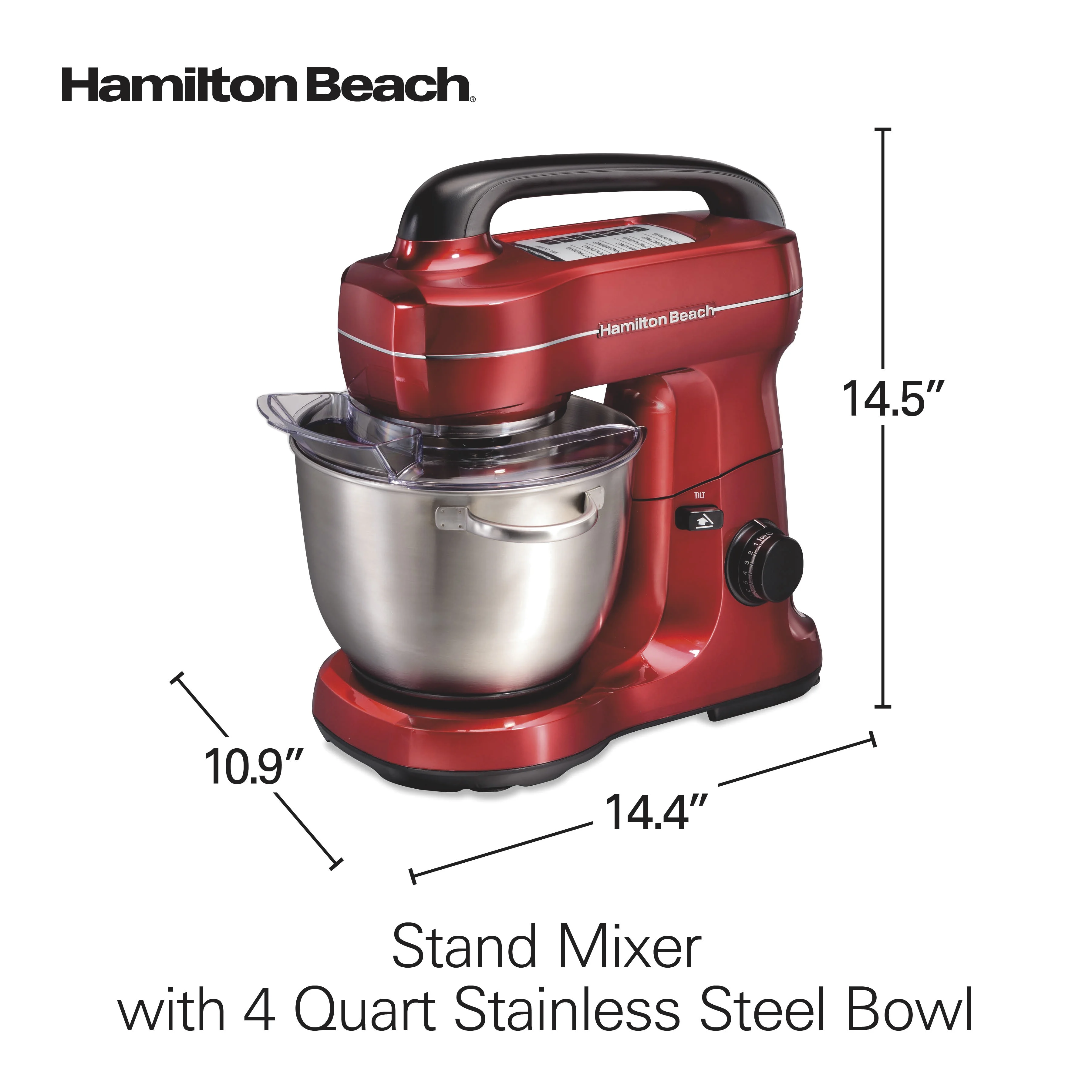 Hamilton Beach 4 Quart Stand Mixer for Kitchen, 7 Speeds, Tilt-Head, Dough Hook, Whisk & Flat Beater, Black - Image 32