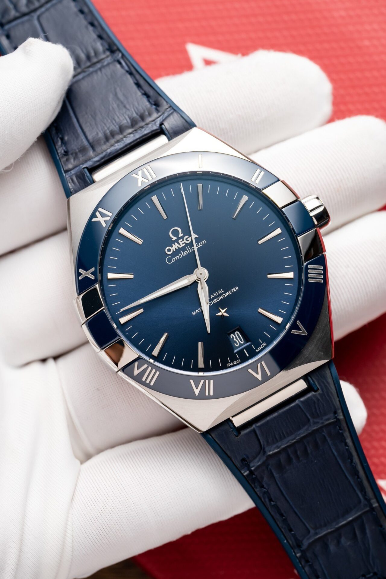 Omega Constellation Replica 11 Watch Blue Dial Leather Strap 41mm - Top club