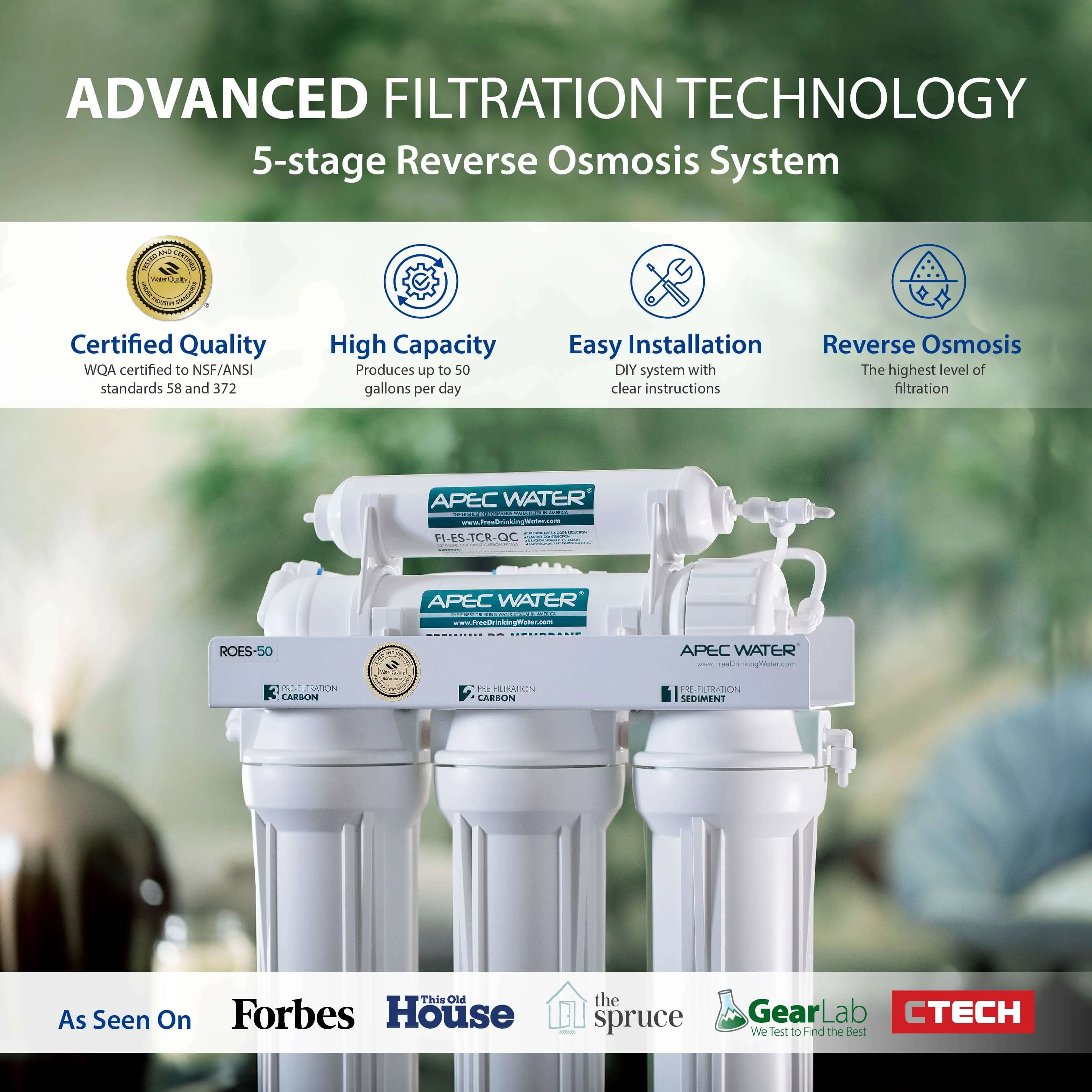APEC Ultra Safe Reverse Osmosis Drinking Water Filter System (ESSENCE ROES-50)