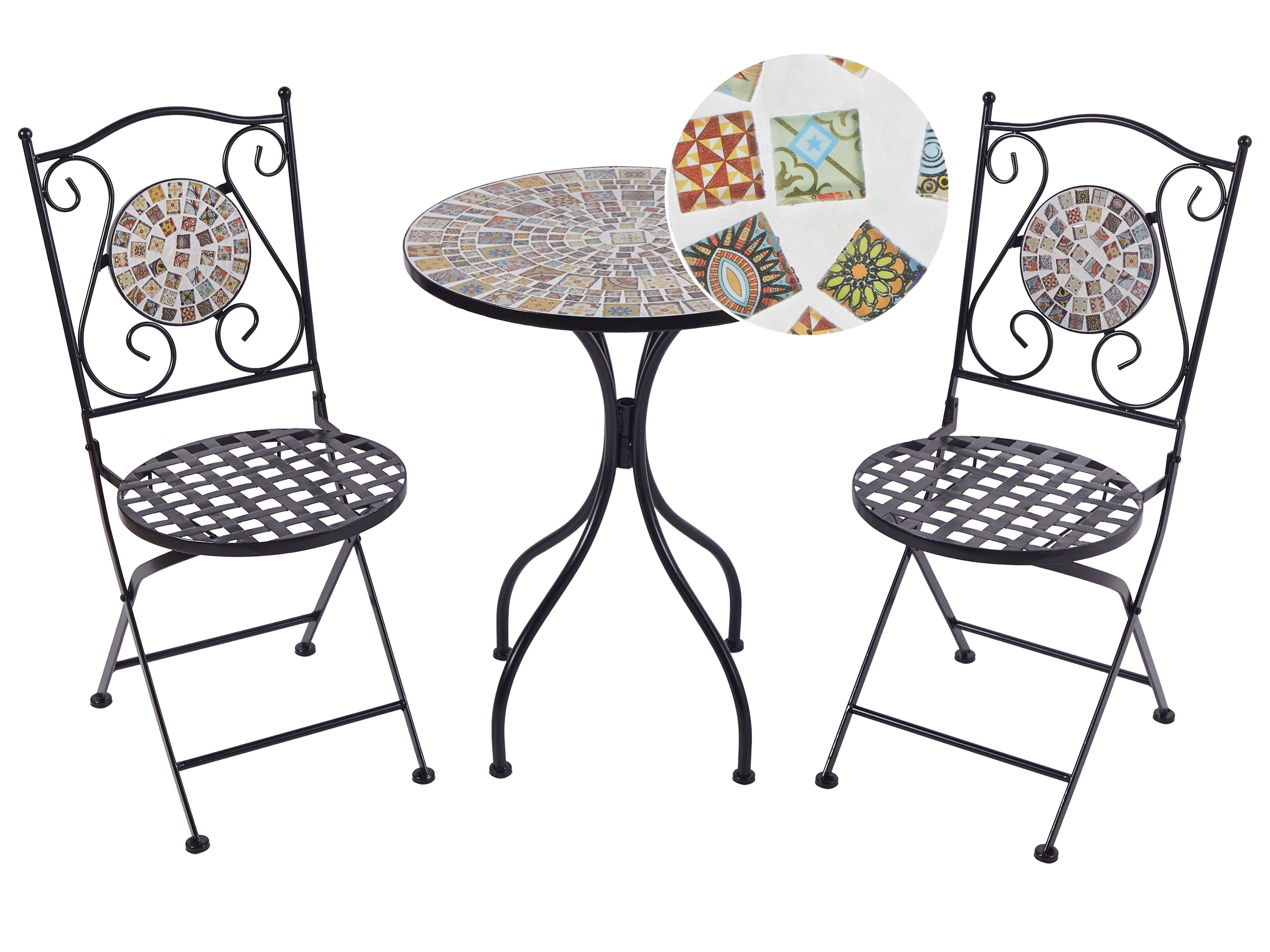 Bistro Set Folding CASARIO Metal Black