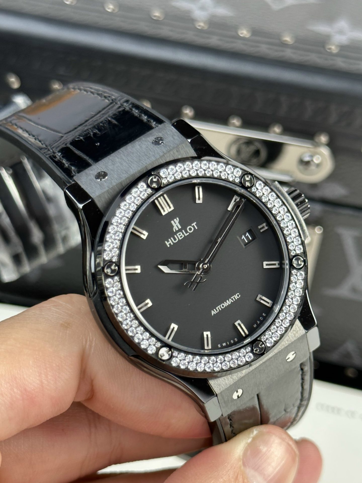 Hublot Classic Fusion Ceramic Replica Watch With Stone Swarovski Refined 42mm - Top club