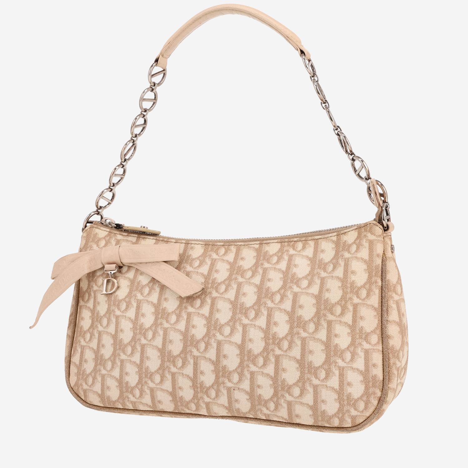 Dior Vintage handbag in beige monogram canvas Oblique and beige leather1:1High-quality replica