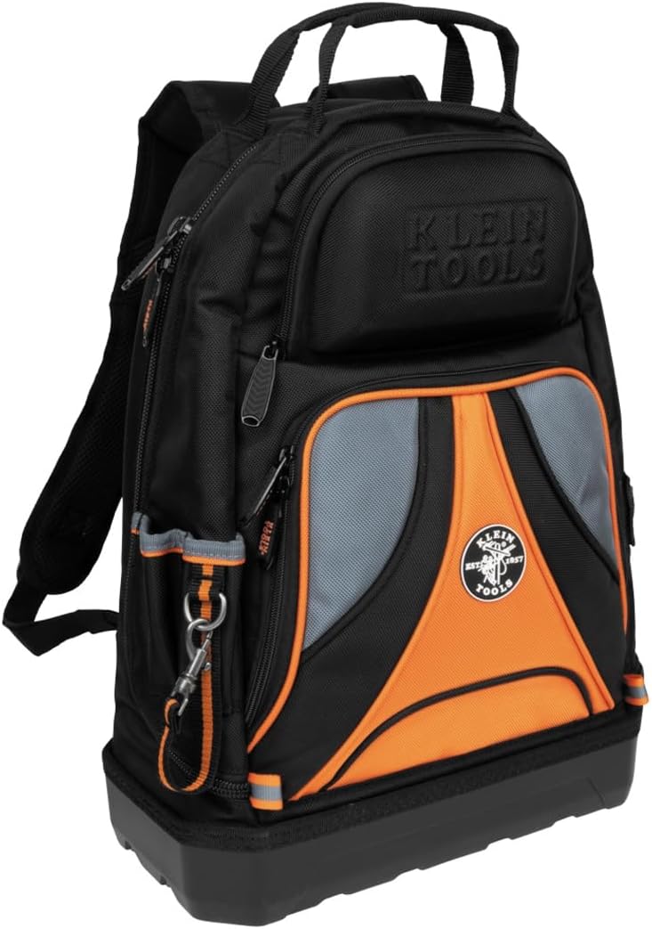 Klein Tools 55421BP-14 Tool Backpack, Heavy Duty Tradesman Pro Tool Bag Organizer with 39 Pockets, Molded Bottom