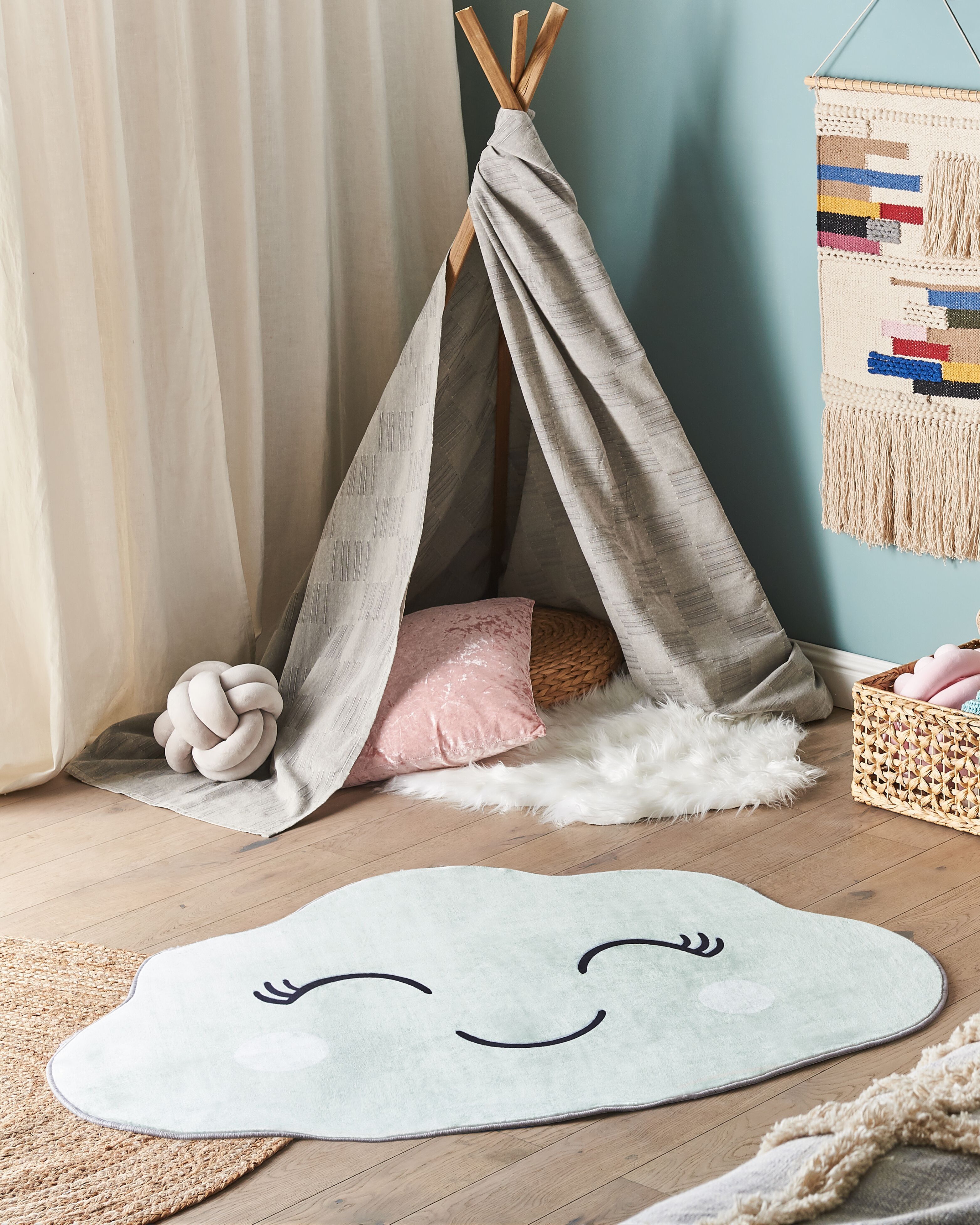 Kids Rug CUMULUS Mint Green 90 x 120 cm
