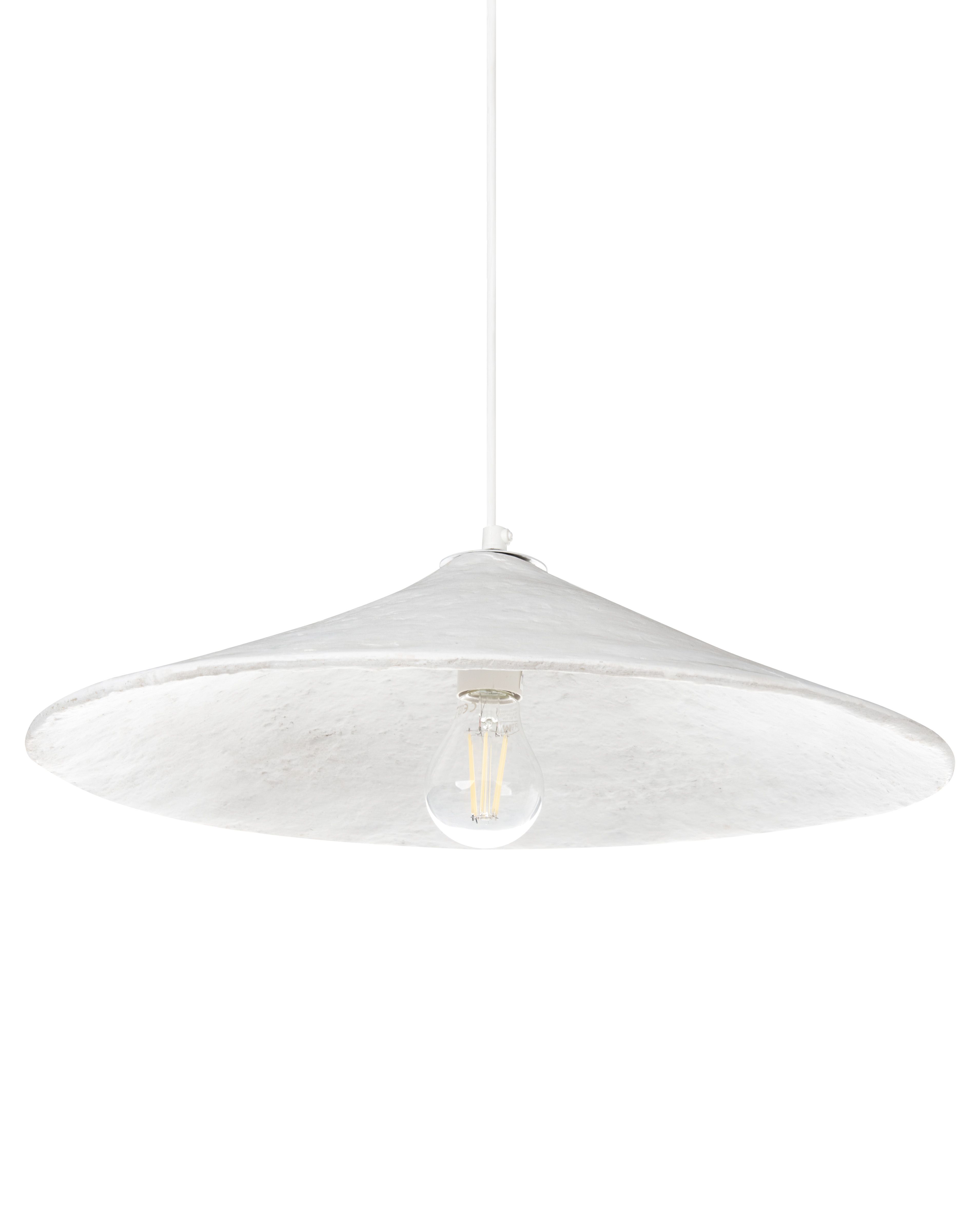 Pendant Lamp PORONGOS Papier-Mâché White