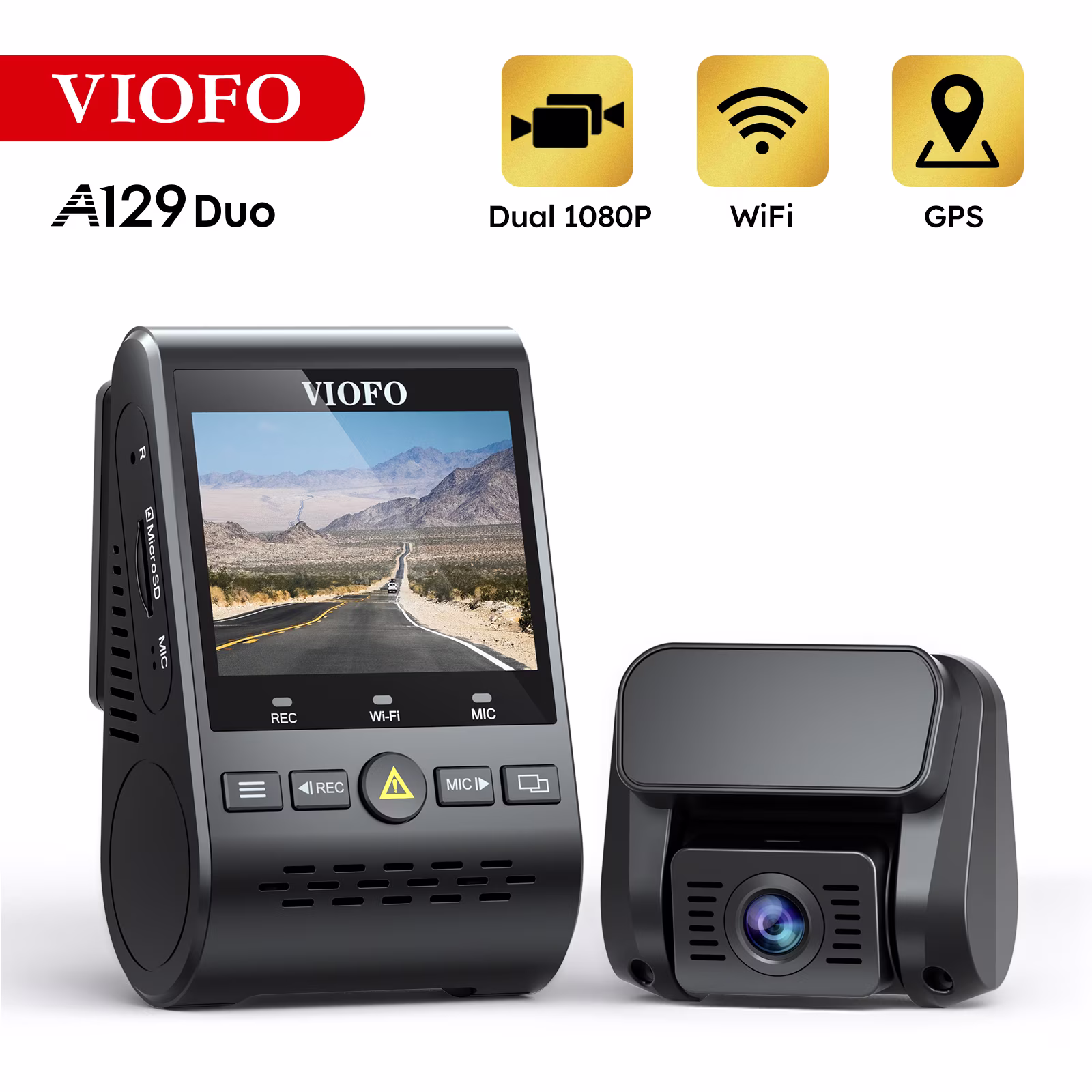 VIOFO A129 Plus Duo Dash Cam 2K 1440P 60FPS + 1080P 30FPS Wi-Fi GPS - NEW - Image 3