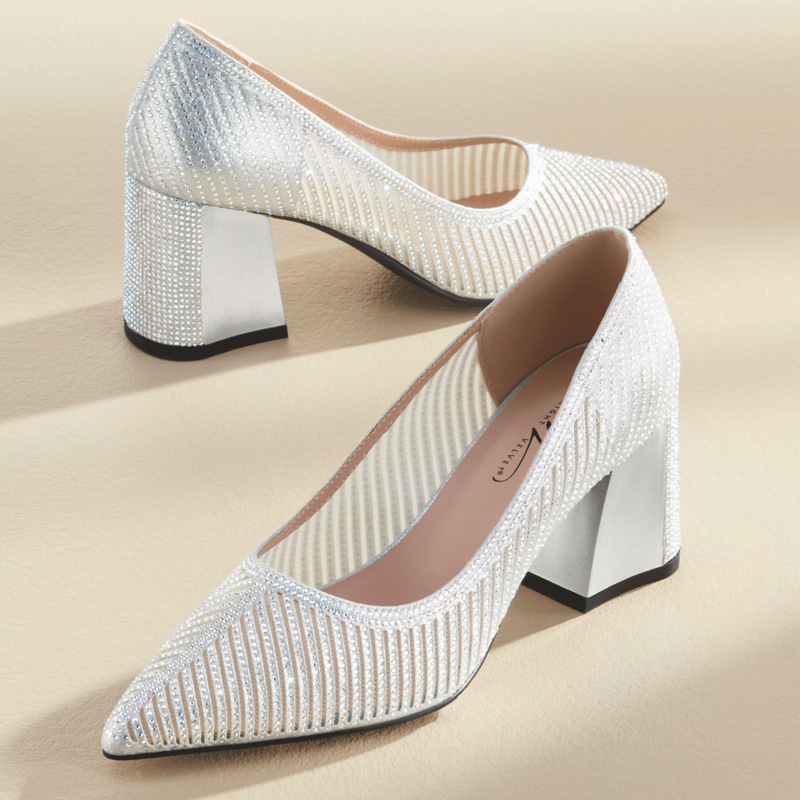 Midnight Velvet Rhinestone Stripe Pump - MIDNIGHT VELVET CATALOG