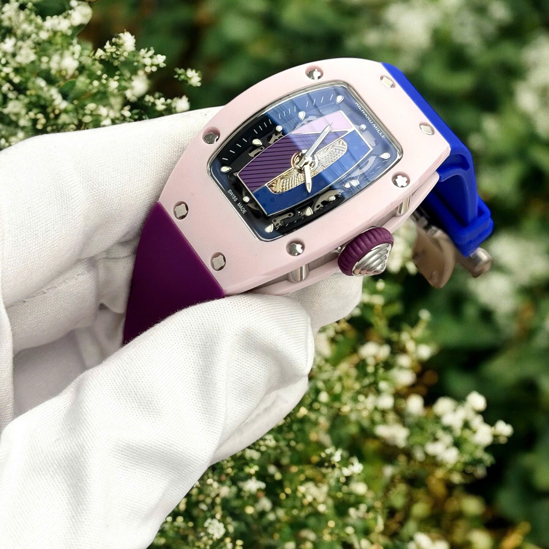 Richard Mille Best Replica Watches RM07-01 Pastel Pink Rubber Strap Women s Automatic 36mm - Top club