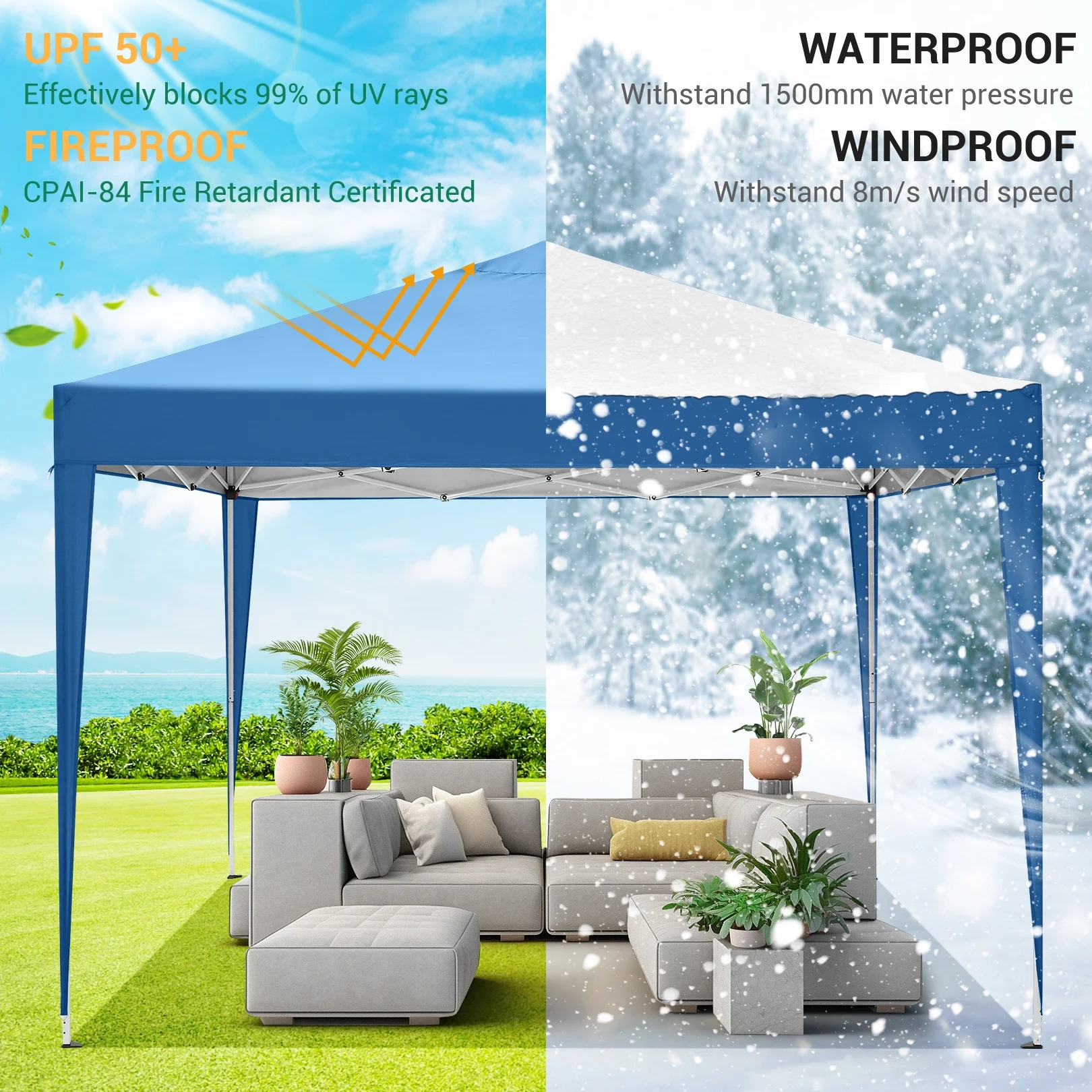 SANOPY 10'x10' EZ Pop Up Canopy Tent Outdoor Party Instant Shelter Portable Folding Beach Canopy with 4 Sandbag & Carrying Bag, Black - Image 71