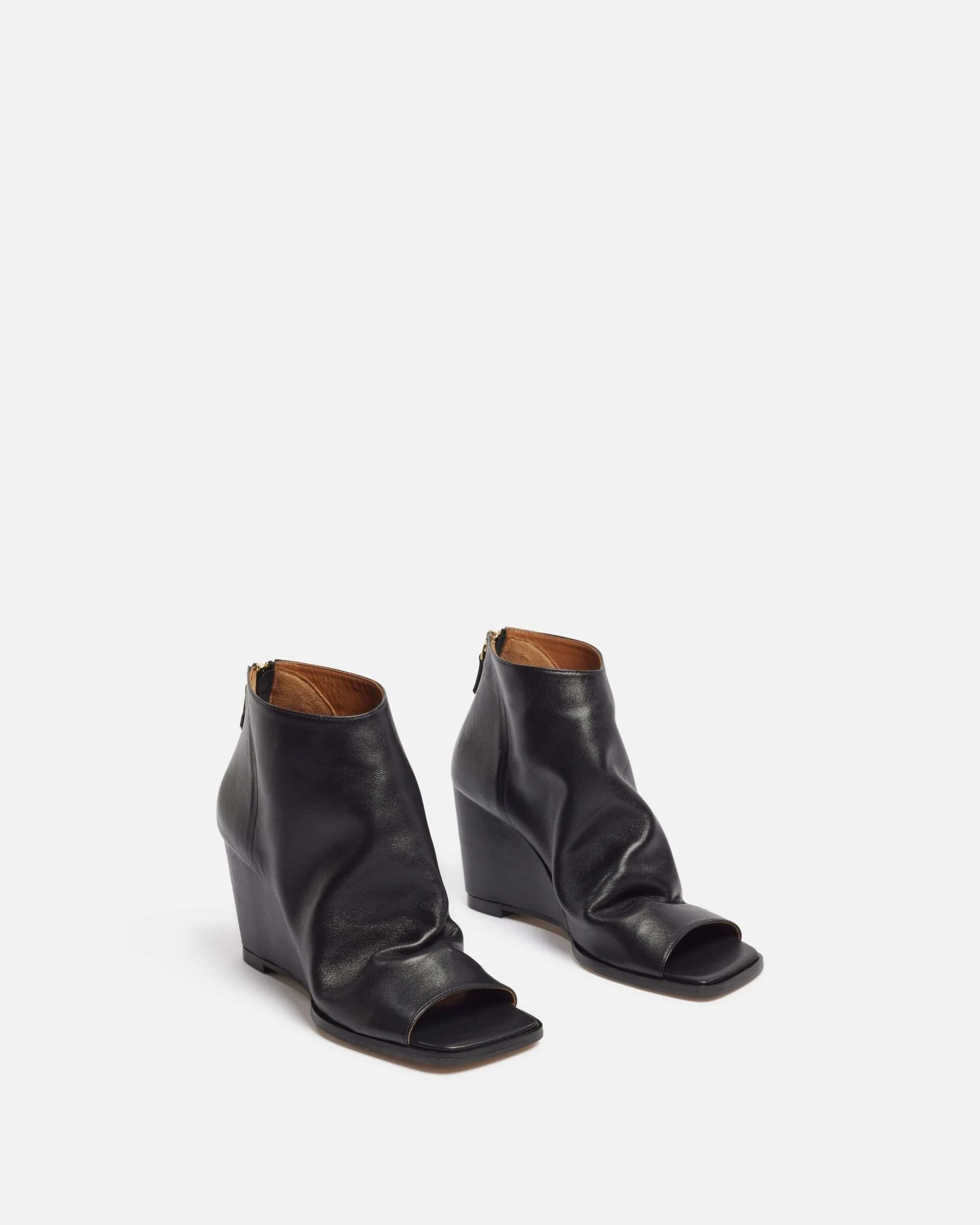 BOTTINES FILOMENE - En cuir à talons noir