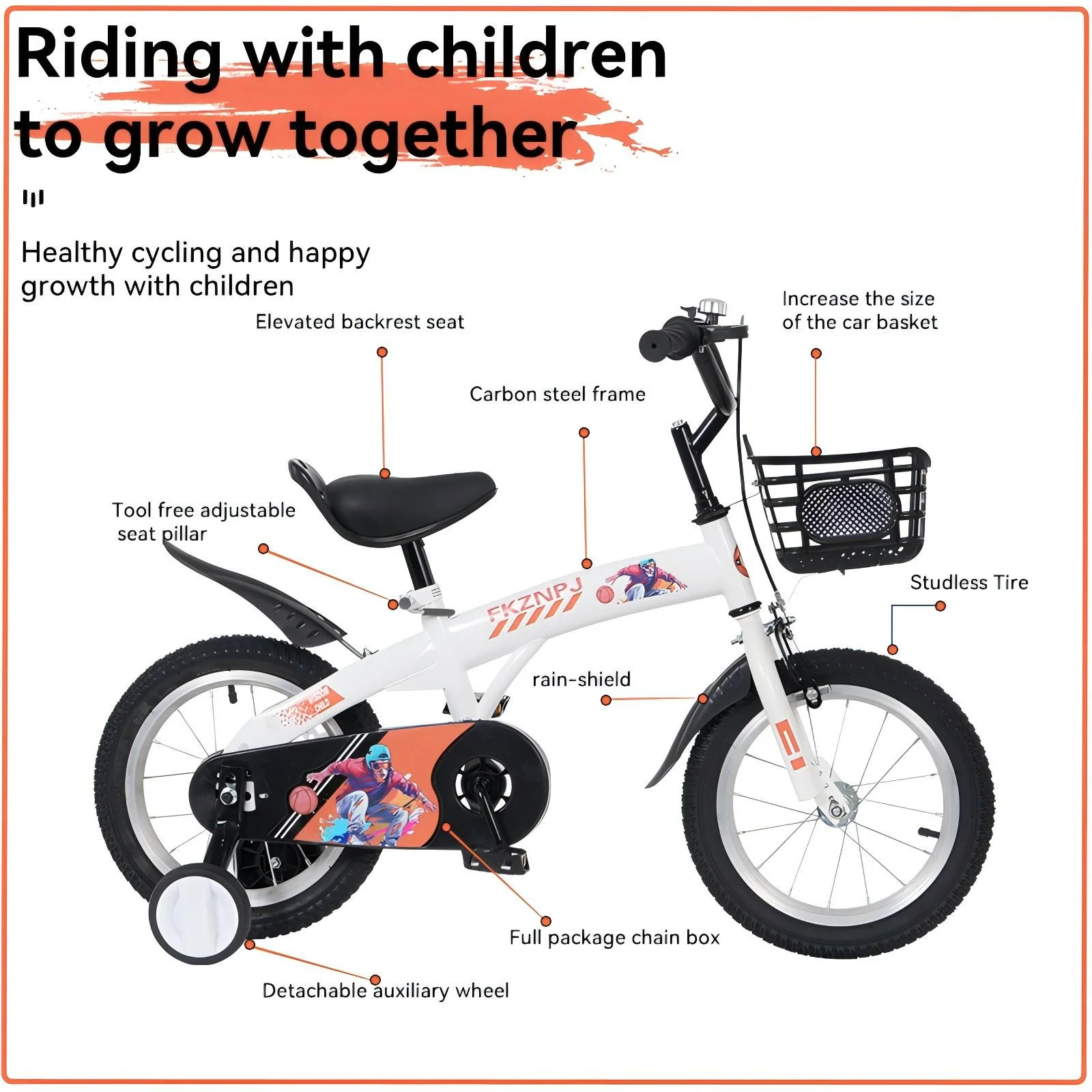 iRerts Kids Bike with Training Wheels, 16 Inch Kids Bicycle for Boys Girls Ages 4-8 Years Old, Girls Bicycles for Kids with Adjustable Seat, Fender and Varrier, Pink - Image 15