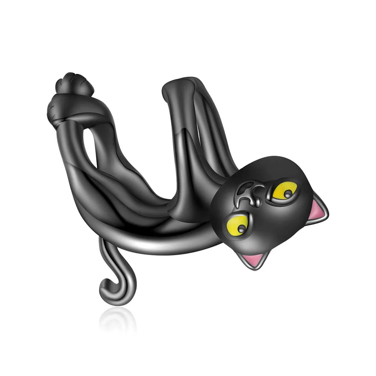 Black Cat Charms for Bracelet - Black Enamel Cats Pendant 925 Sterling Silver Vintage Retro Animal Charm Compatible with Bracelet Bangles Necklace…
