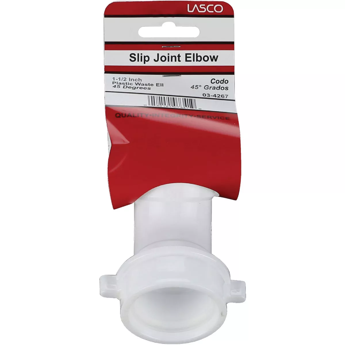Lasco 1-1/2 In. White Plastic Elbow