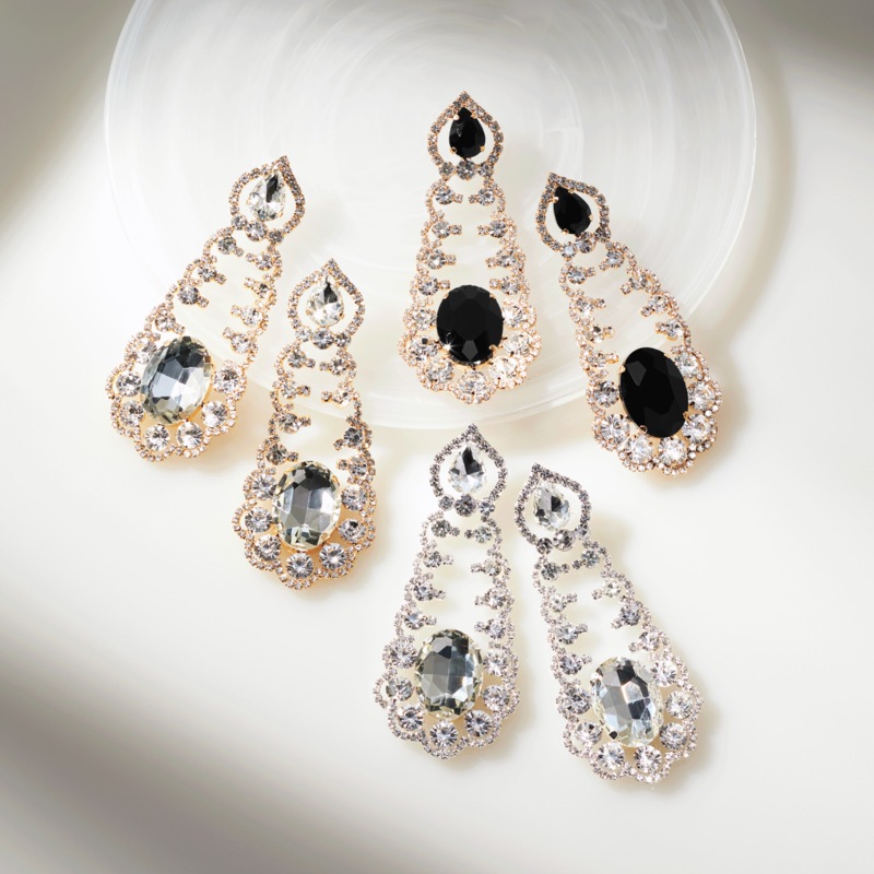 Crystal Frame Suspending Drop Earrings - MIDNIGHT VELVET CATALOG