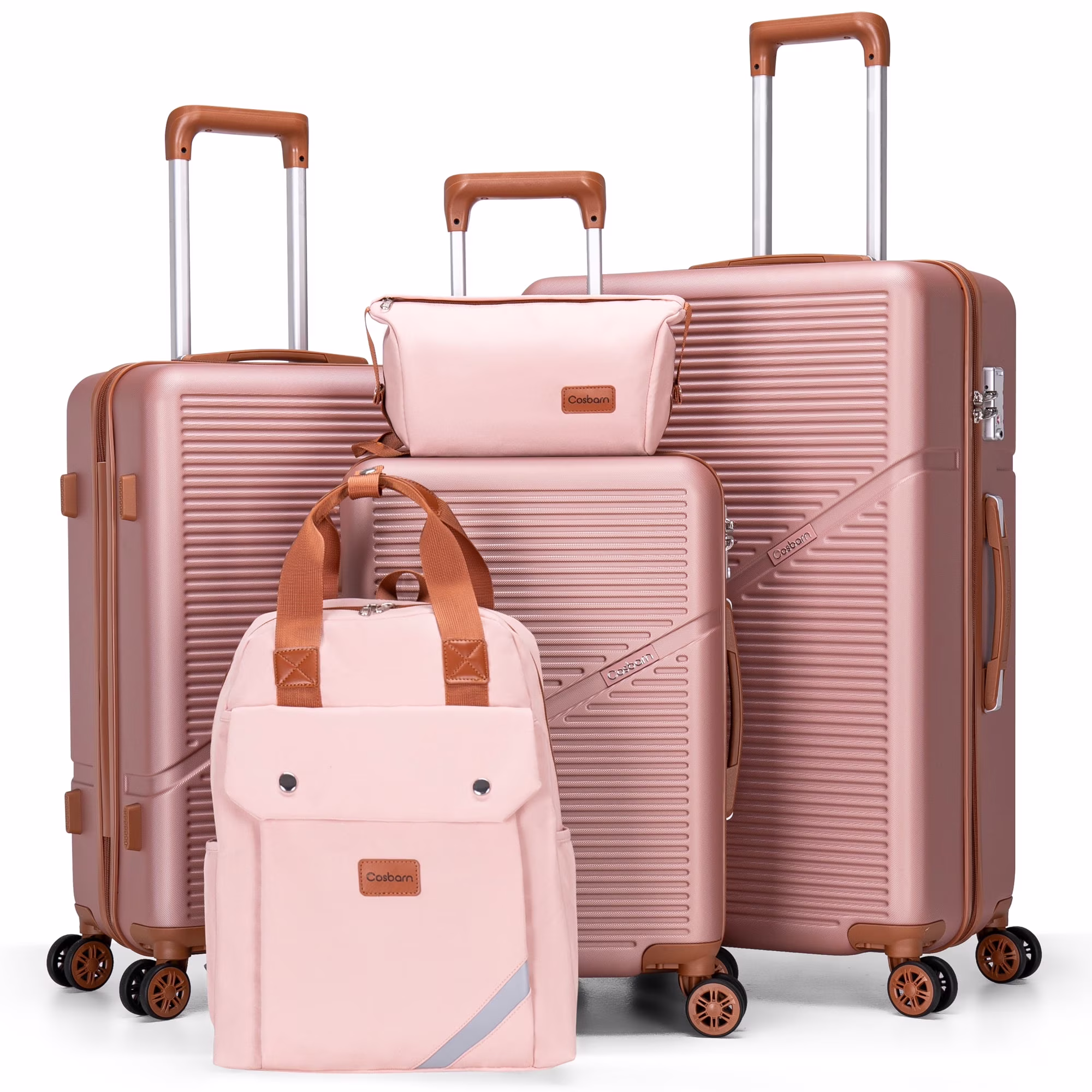 Cosbarn 5 Piece Luggage Sets ABS Hardshell Lightweight Suitcases Sets with TSA Lock Durable Spinner Wheels - Image 14