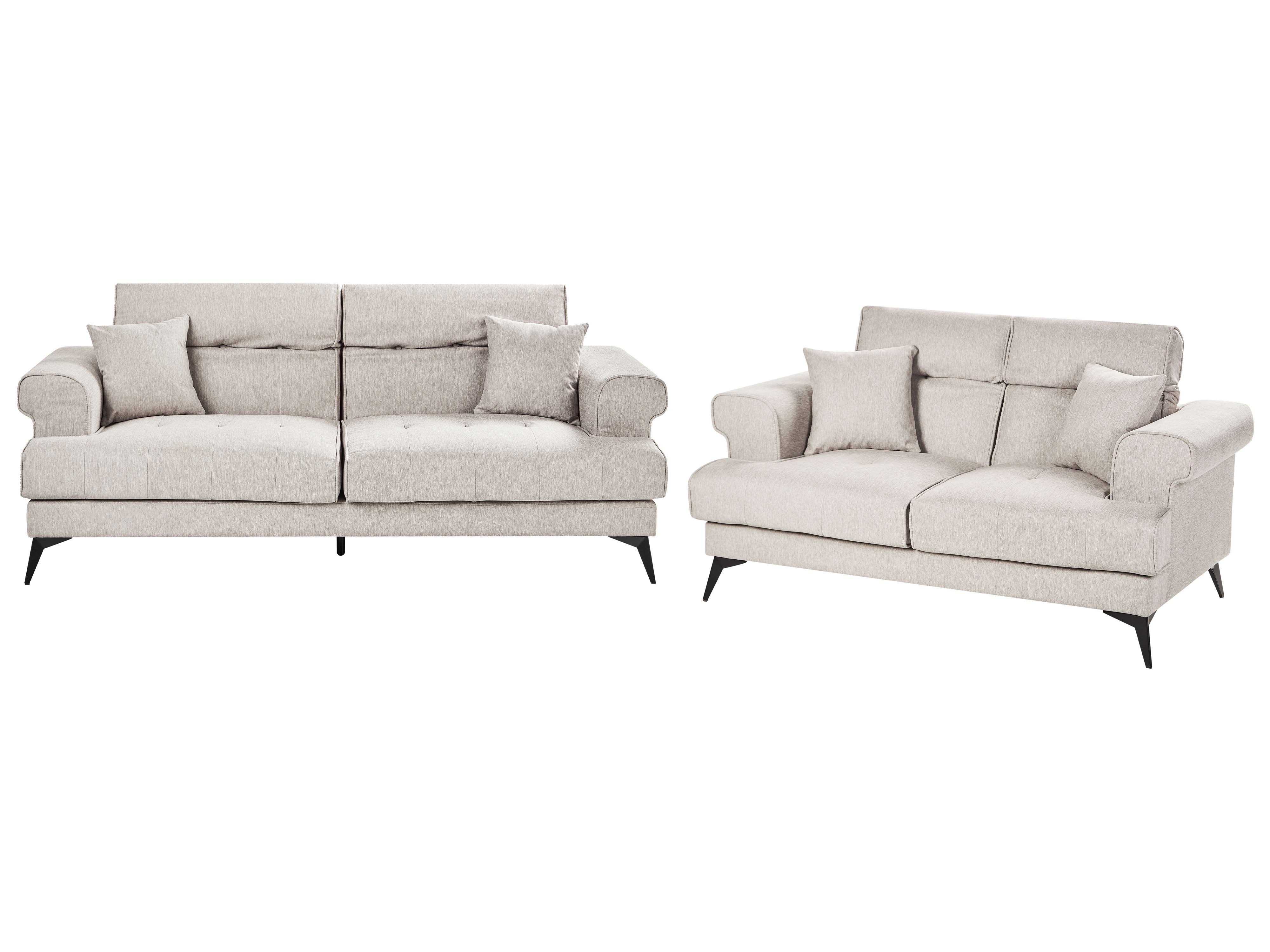 Living Room Set 5 Seater SKIVE Fabric Taupe