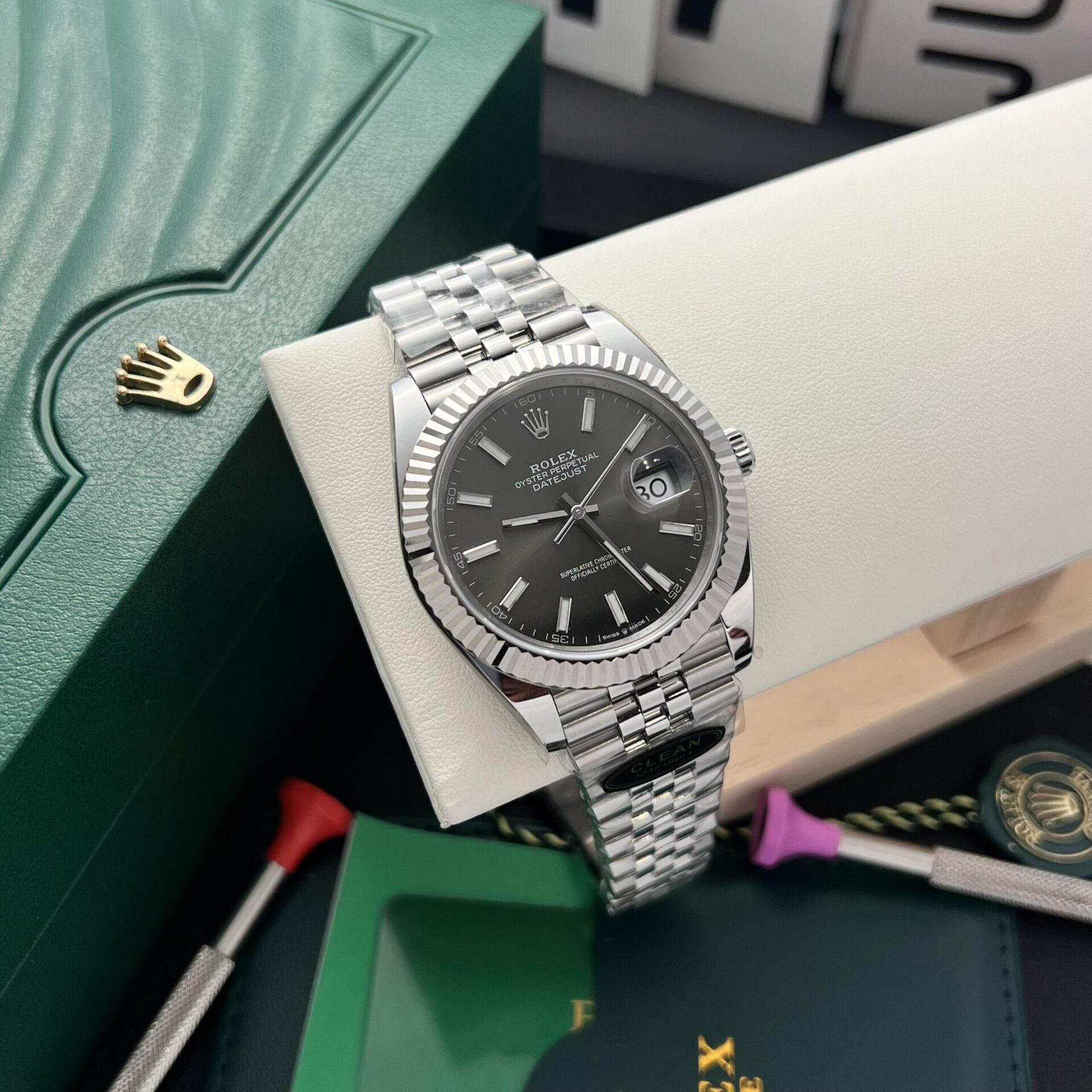 Rolex Replica Watch Datejust 126334 Gray Dial Clean Factory 41mm - Elite Watch Atelier