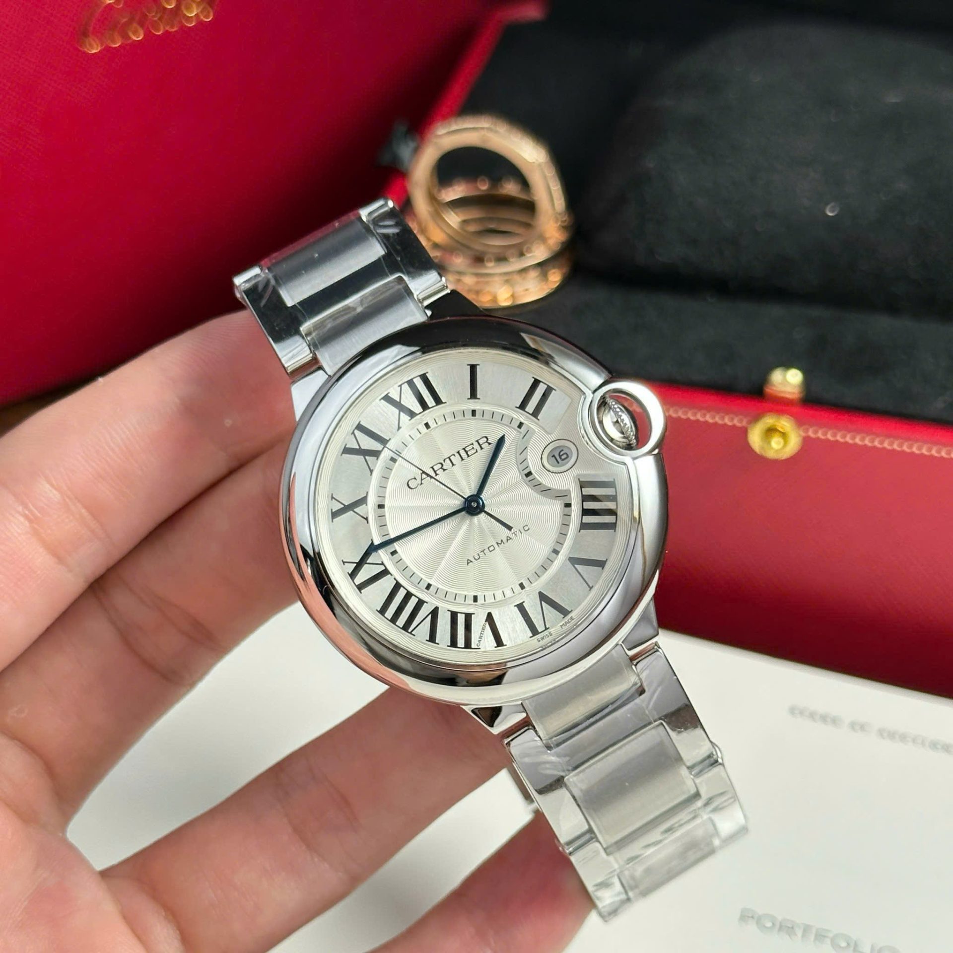 Cartier Ballon Bleu Replica 11 Watch White Dial Metal Wire AF Factory 42mm - Elite Watch Atelier