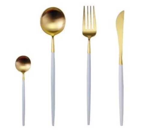 24-delige Gouden Bestekset van Roestvrij Staal – Luxe en Duurzaam met Hoogglans Afwerking