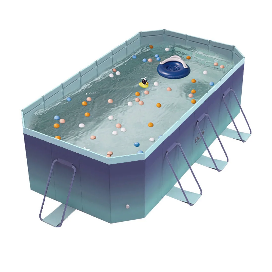 Foldable Swimming Pool, Large Non-Inflatable Outdoor Pools for Kids Adults Above Ground Pools, 116in - Image 14