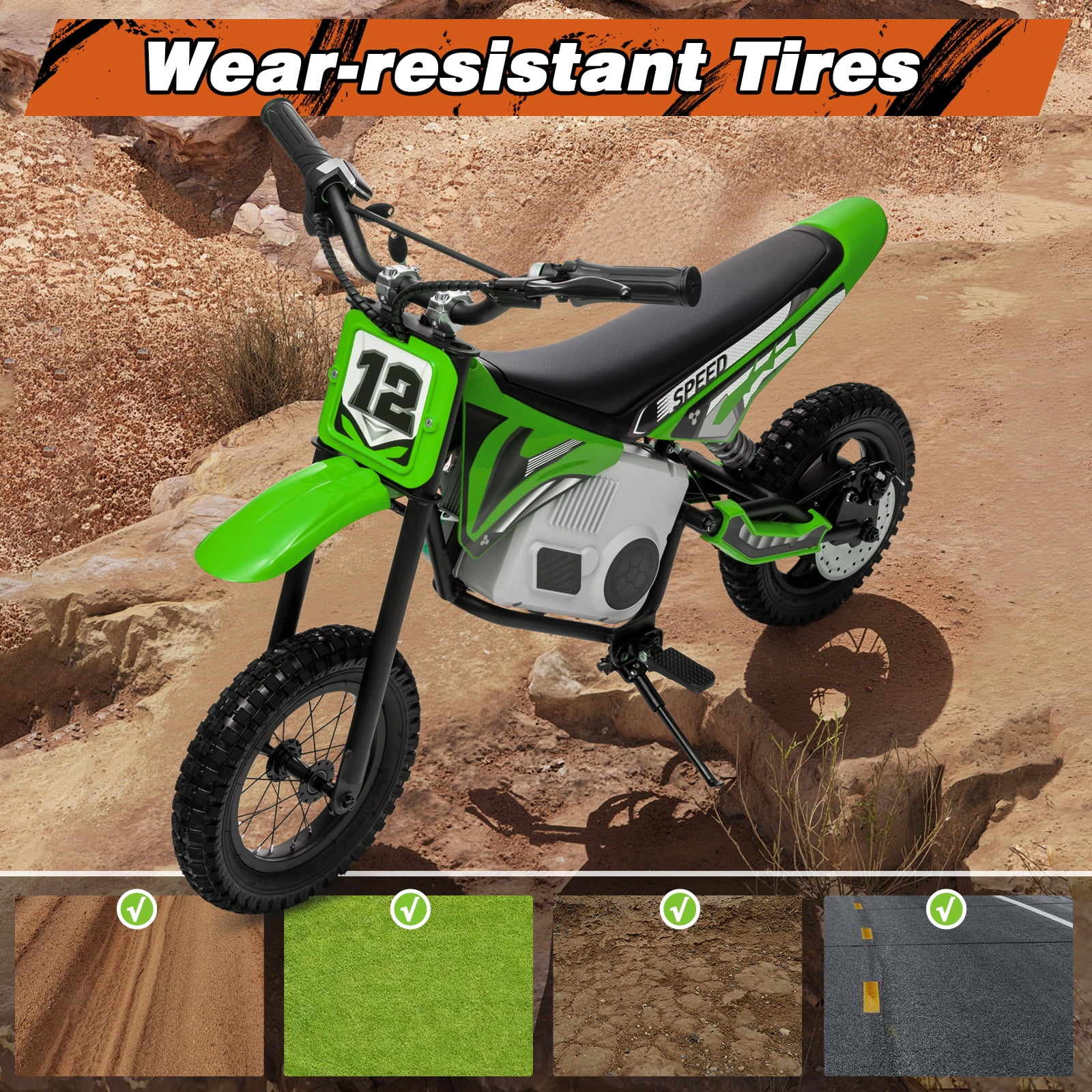 Kerry Yoo C11 36V Electric Dirt Bike for Kids 8-14, 350W Ride on Motorcycle, Electric Motorbike Teens,16 mph, High/Low Speeds-Red - Image 23