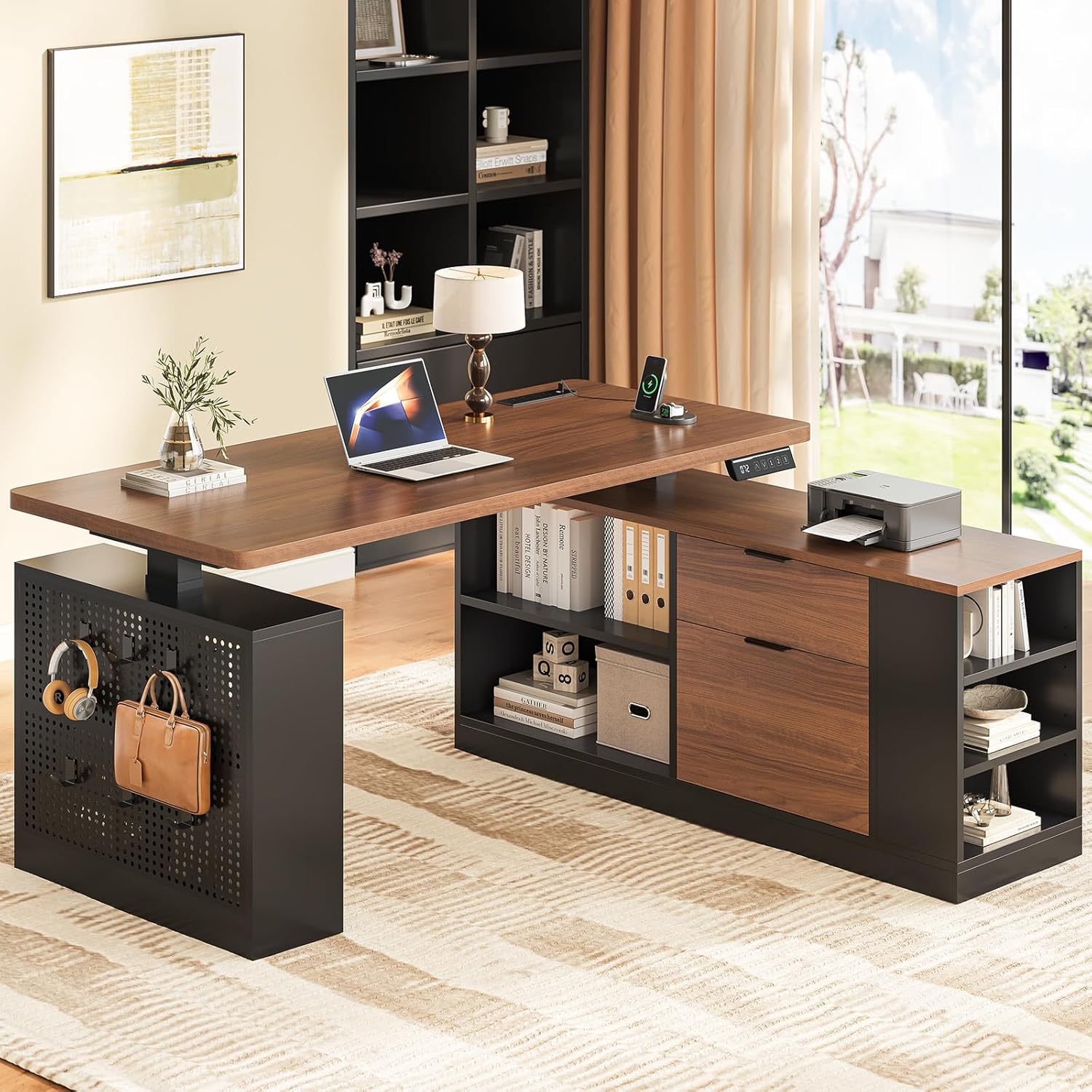 L Shaped Standing Desk Adjustable Height, 53