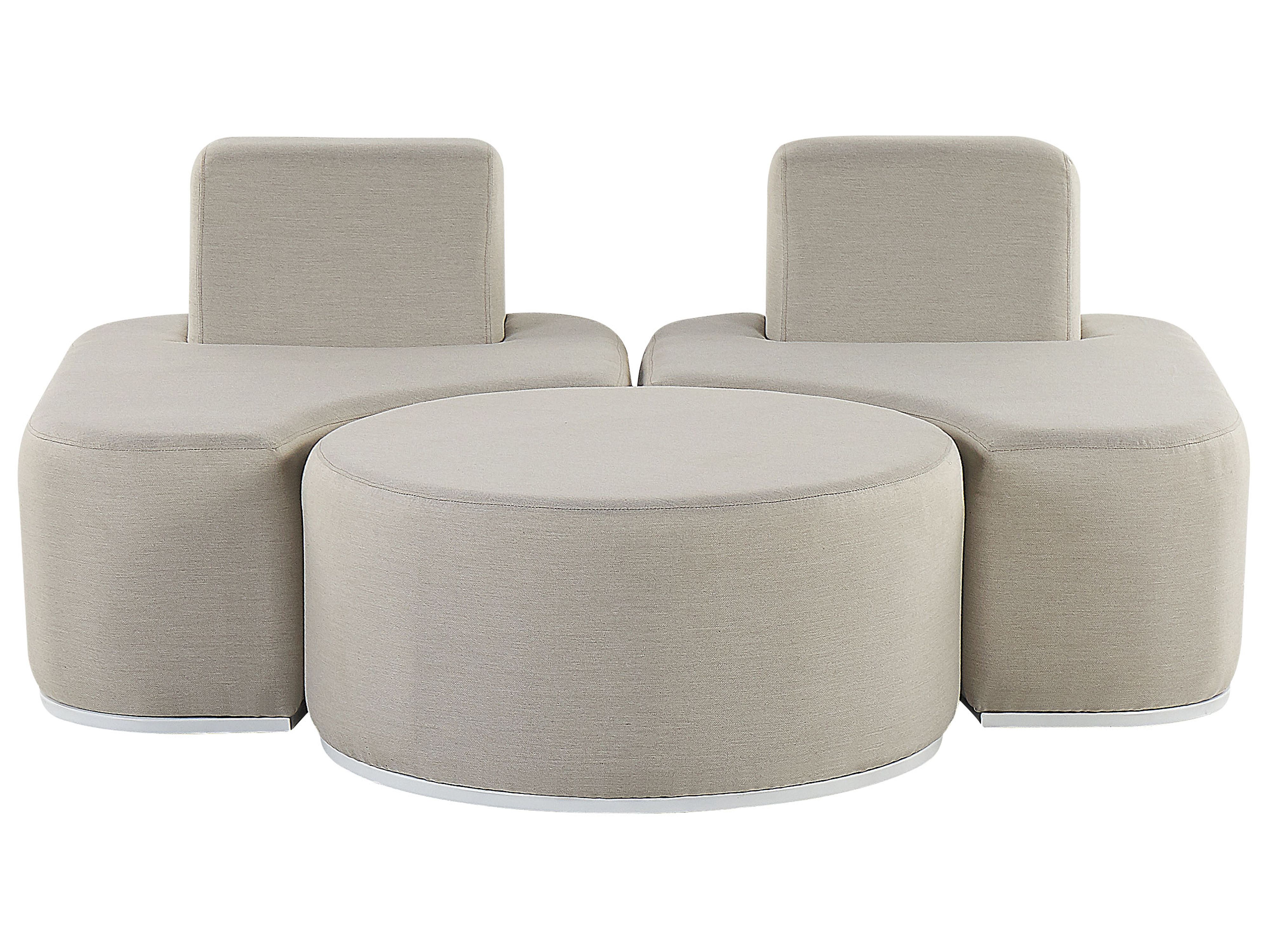 Garden Lounge Set with Table 2 Seater FABRO Modular Light Grey