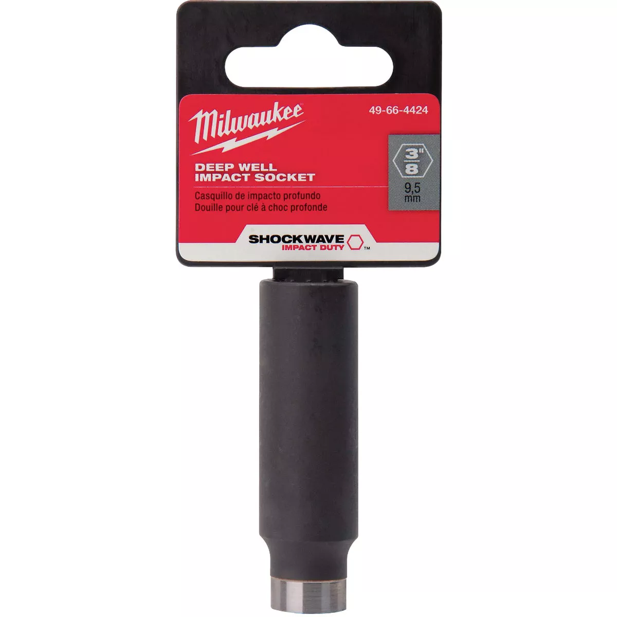 Milwaukee SHOCKWAVE 3/8 In. Drive 3/8 In. 6-Point Deep Standard Impact Socket