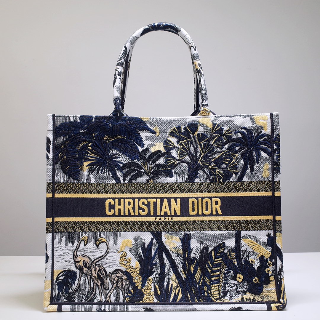 Christian Dior Large Dior Book Tote Black Multicolor, For Women, Women’s Handbags 16.5in/42cm CD1:1High-quality replica