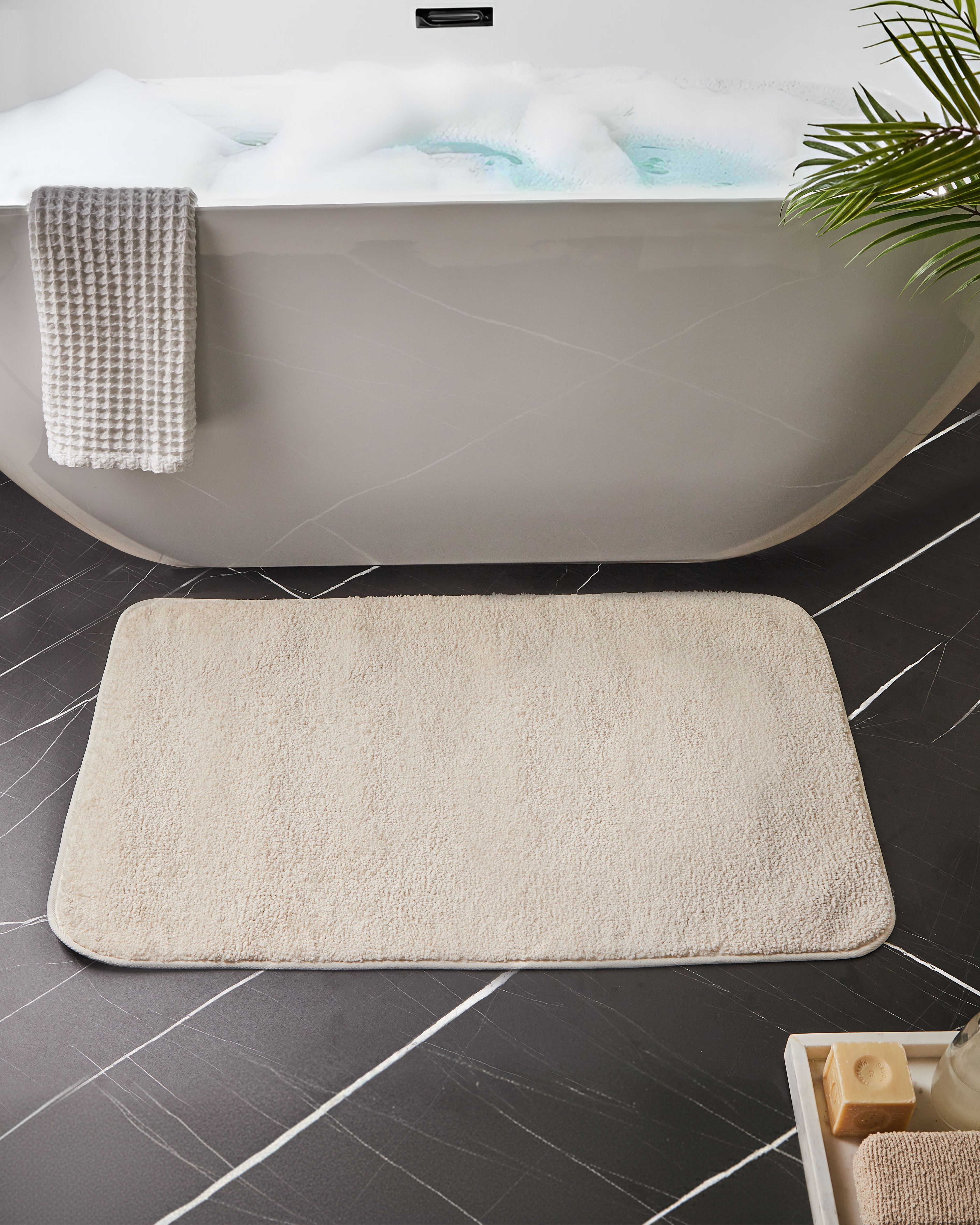Bath Mat URLANA Off-White 60 x 90 cm Microfibre