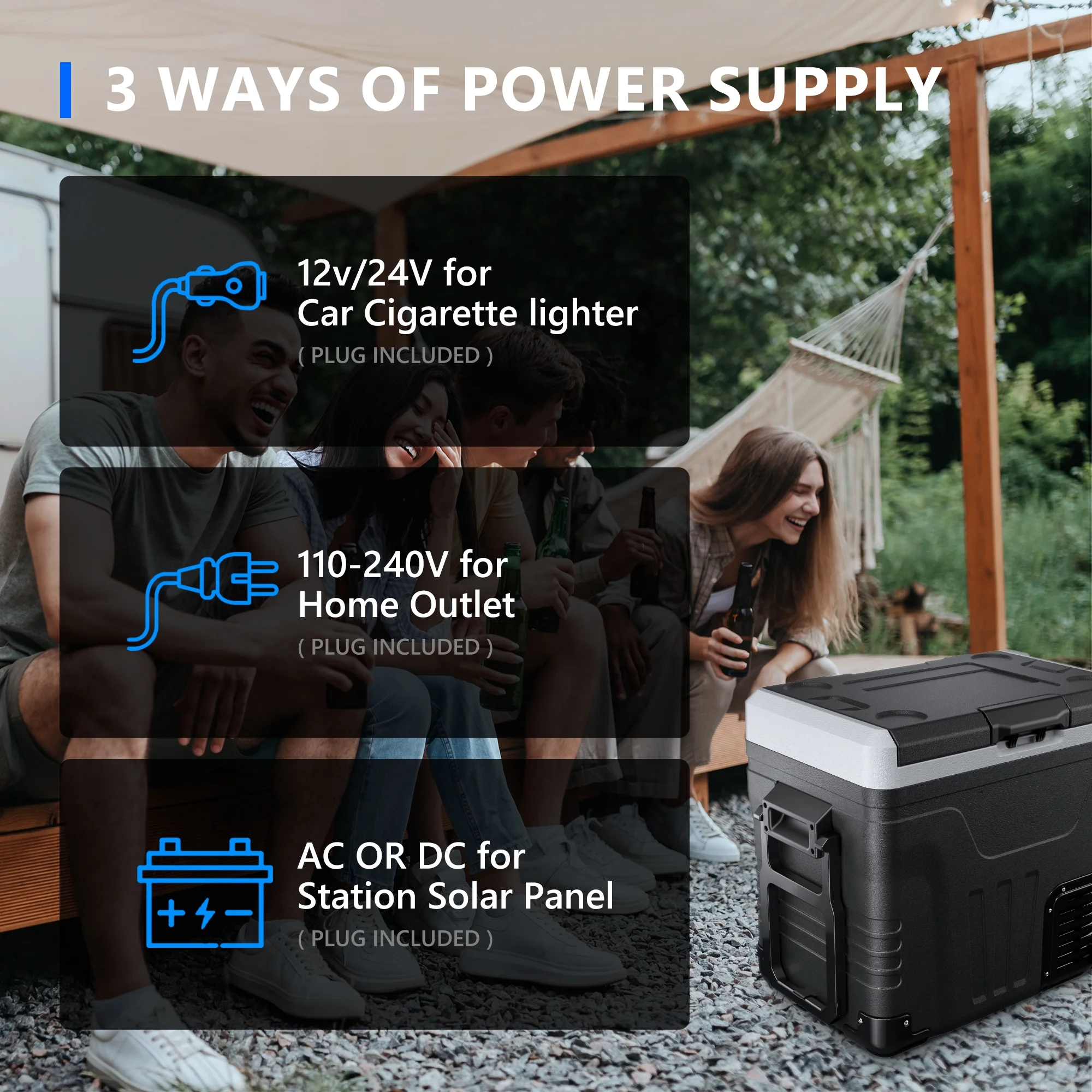 Simzlife 12V Car Refrigerator, 37QT Electric Cooler DC/AC, -4�H~68�H, RV Freezer Fridge Cooler with Wheels & 2 Baskets - Image 14