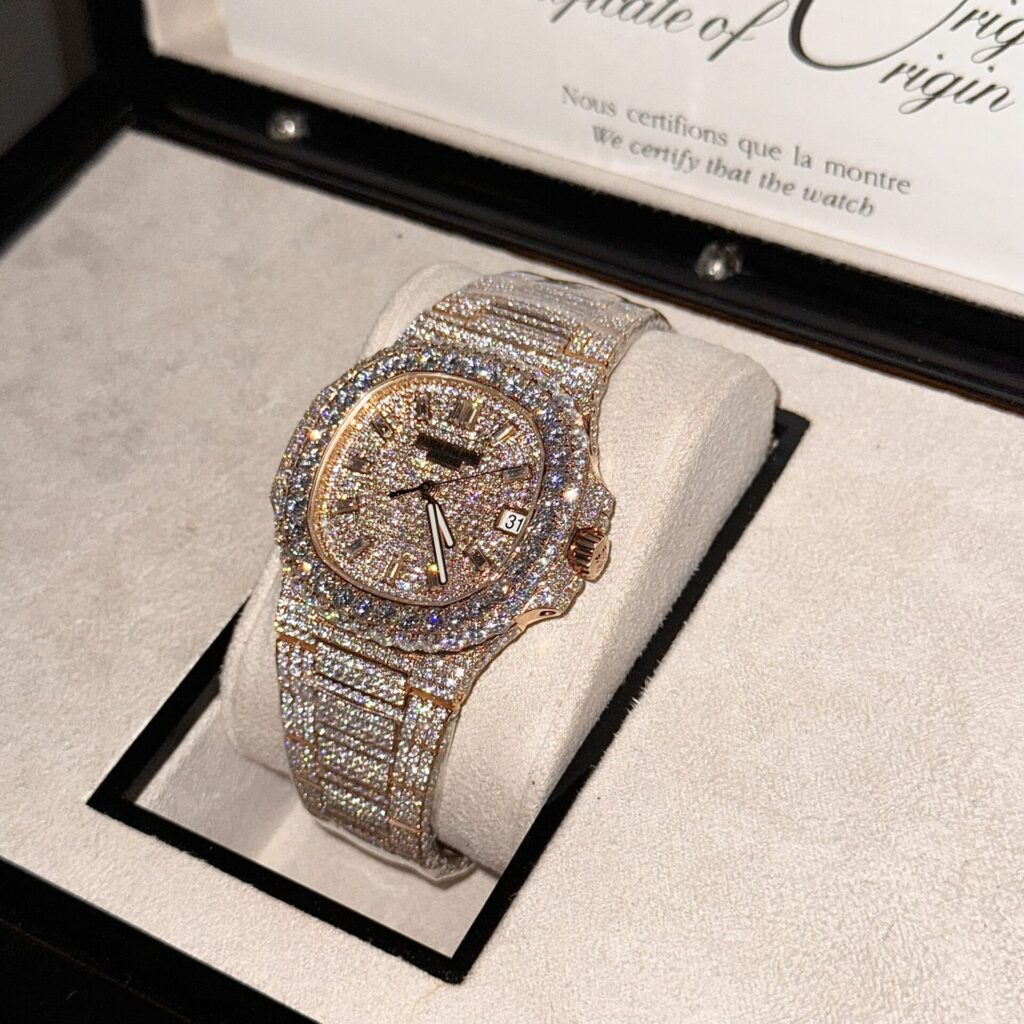 Patek Philippe Best Replica Watch Nautilus 5719 Gold Wrapped   Moissanite Diamonds Custom 40mm - Top club