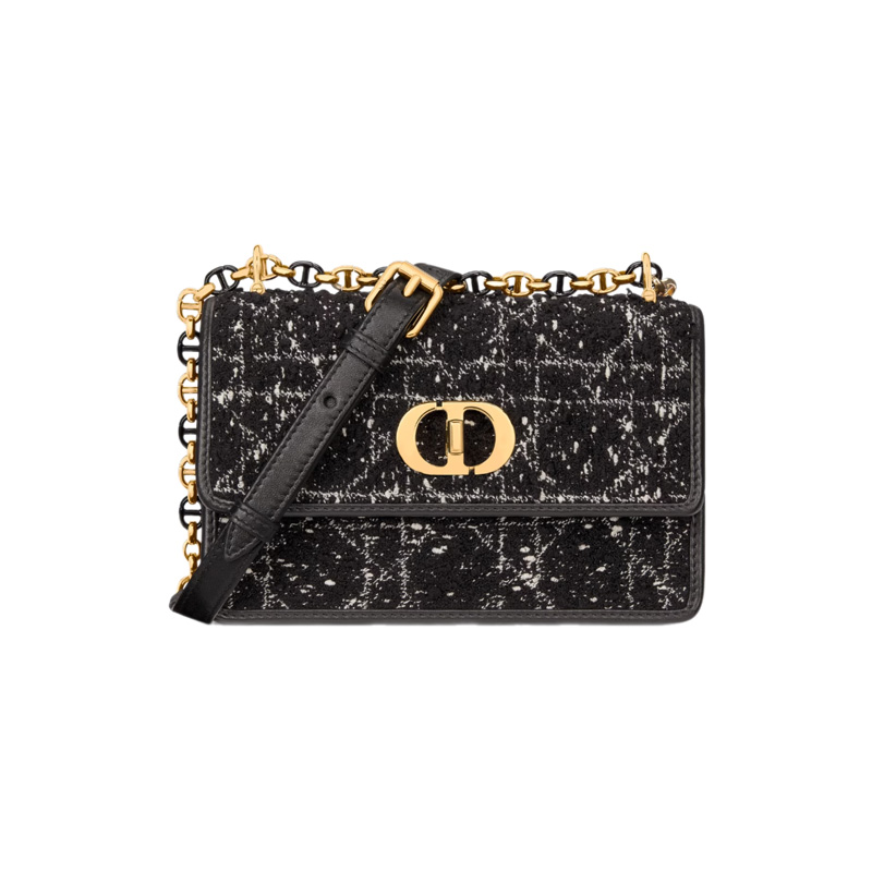 Miss Caro Mini Bag Black Cannage Tweed Embroidery1:1High-quality replica