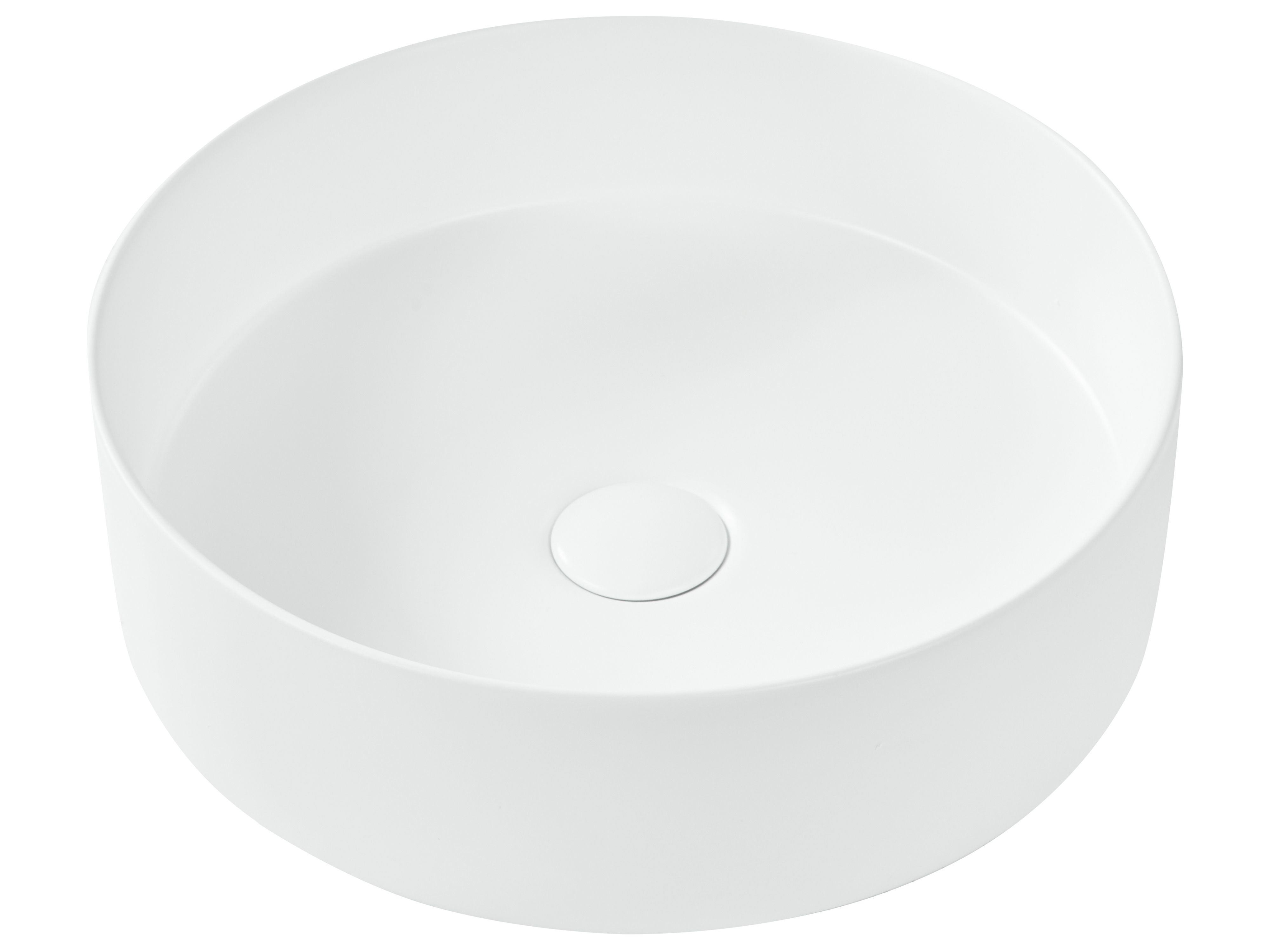 Countertop Basin TEBAR ⌀ 400 mm Ceramic Off-White