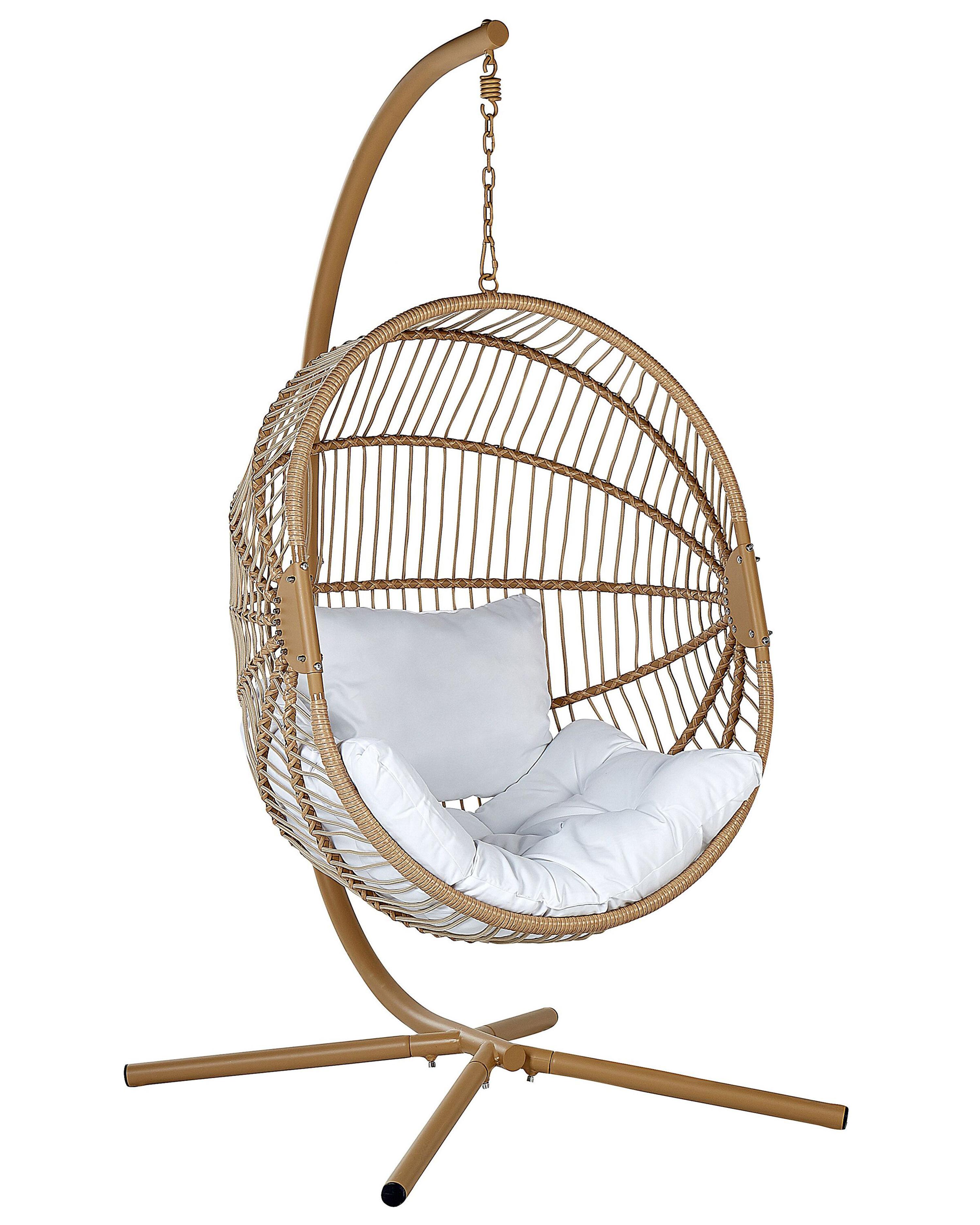 Hanging Chair with Stand ACRI PE Rattan Beige