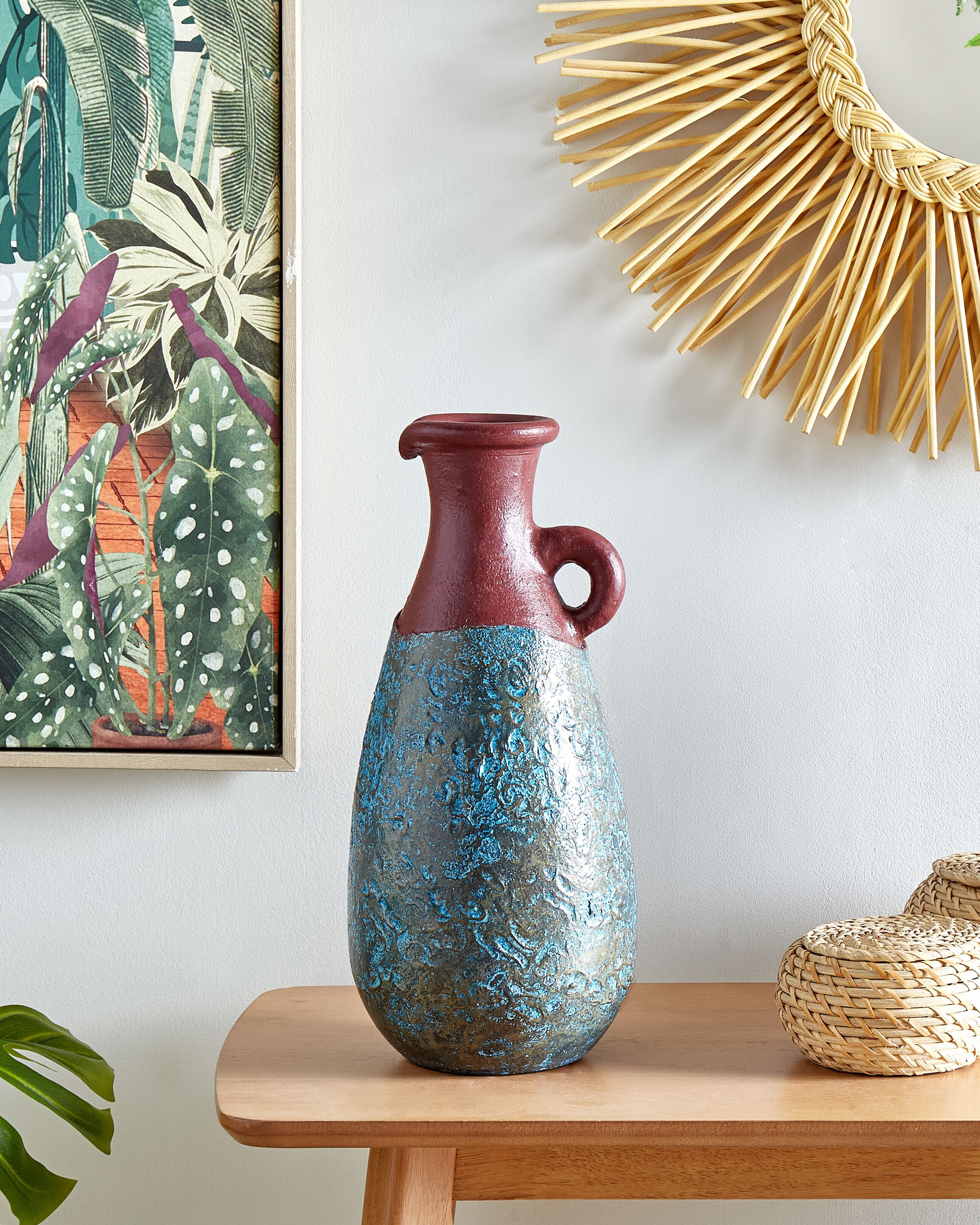 Decorative Vase VELIA Ceramic 40 cm Blue