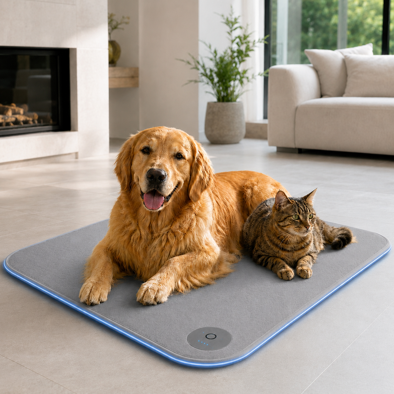 2026 Latest Tech CoolPaw Smart Pet Mat - Auto-Adjusting Cooling Pad for Dogs & Cats, No Ice Needed - Integrated Overheat Phone Alert, Bite-Proof & Self-Cleaning Antibacterial Surface - Perfect for Canada Non-AC Homes