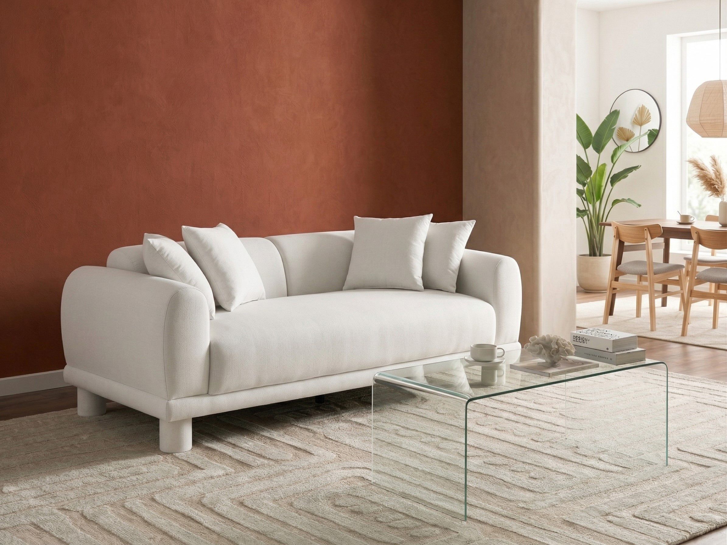Sofa 3 Seater PORI Fabric Off-White