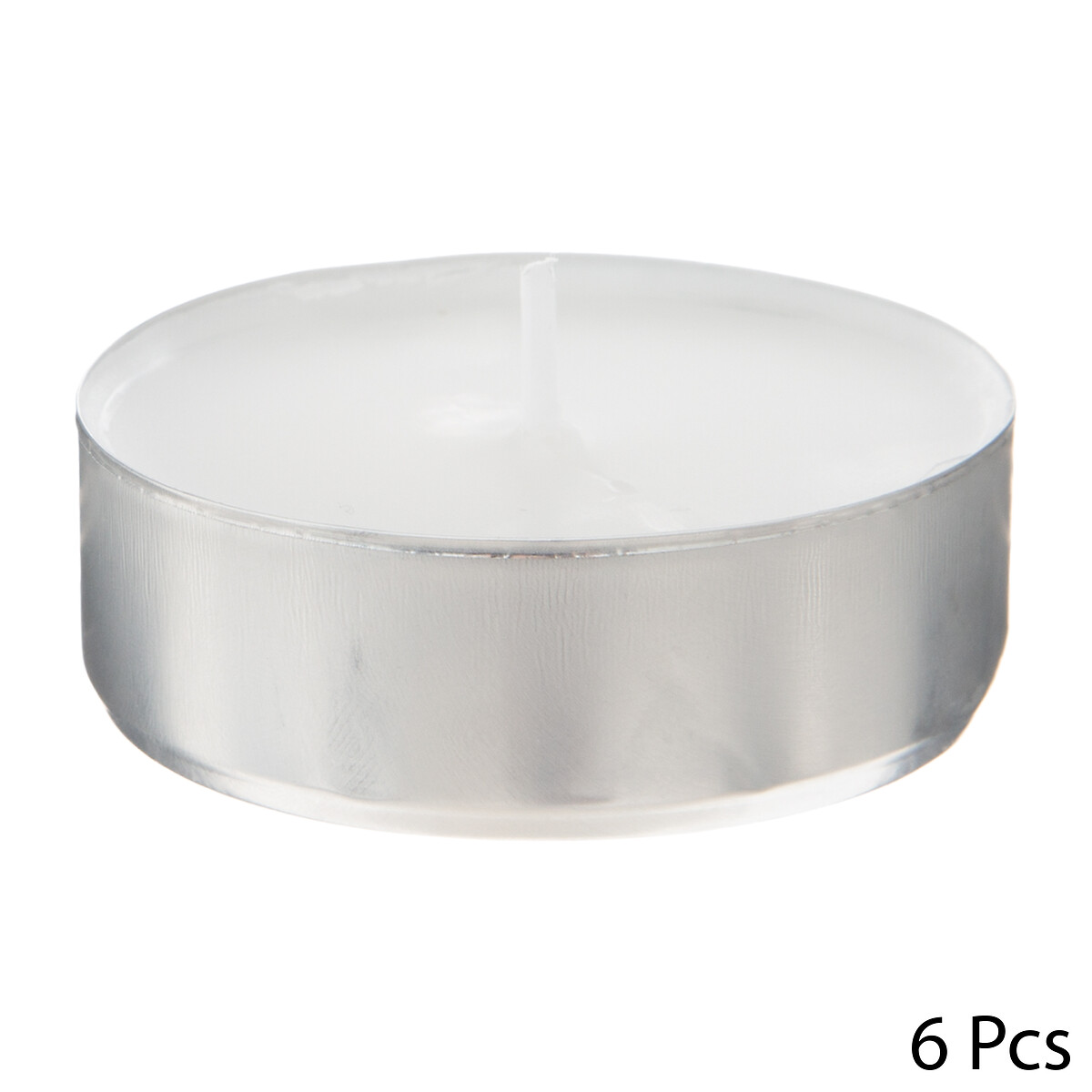 Set of 6 tea lights White, 40g