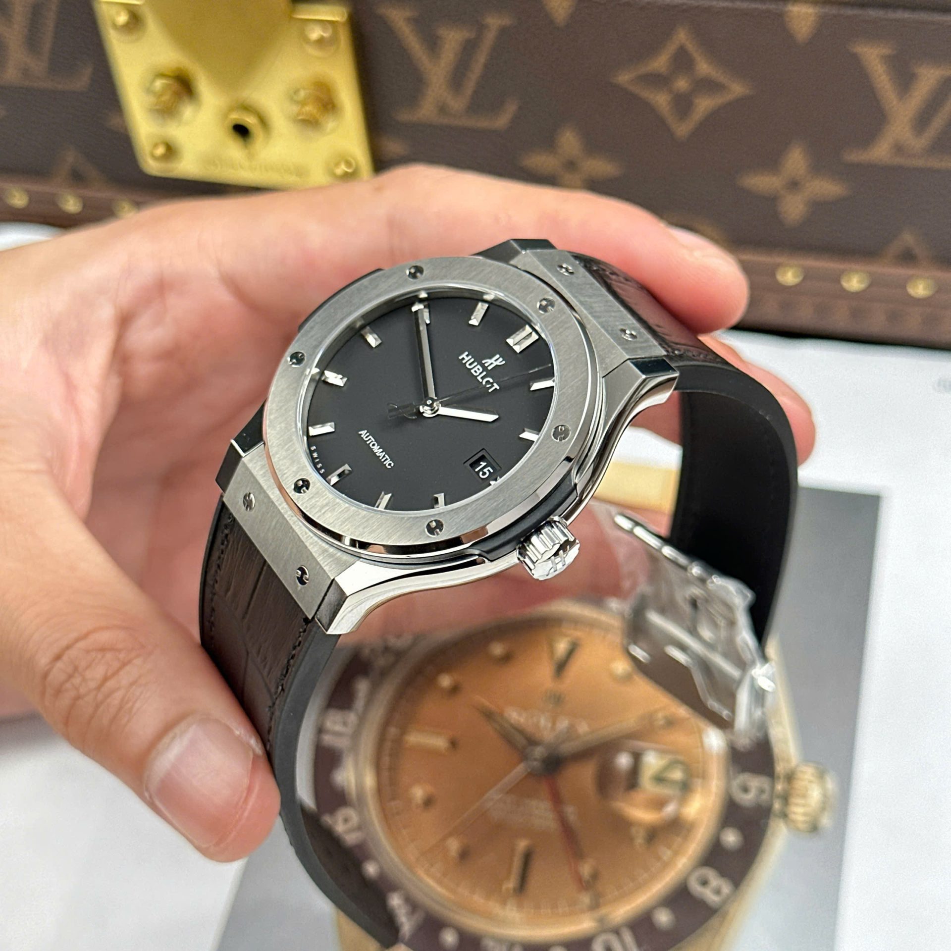 Hublot Classic Fusion Titanium Replica Watches Black Dial Weight 84 Grams Super Light JJZ Factory 42mm - Top club