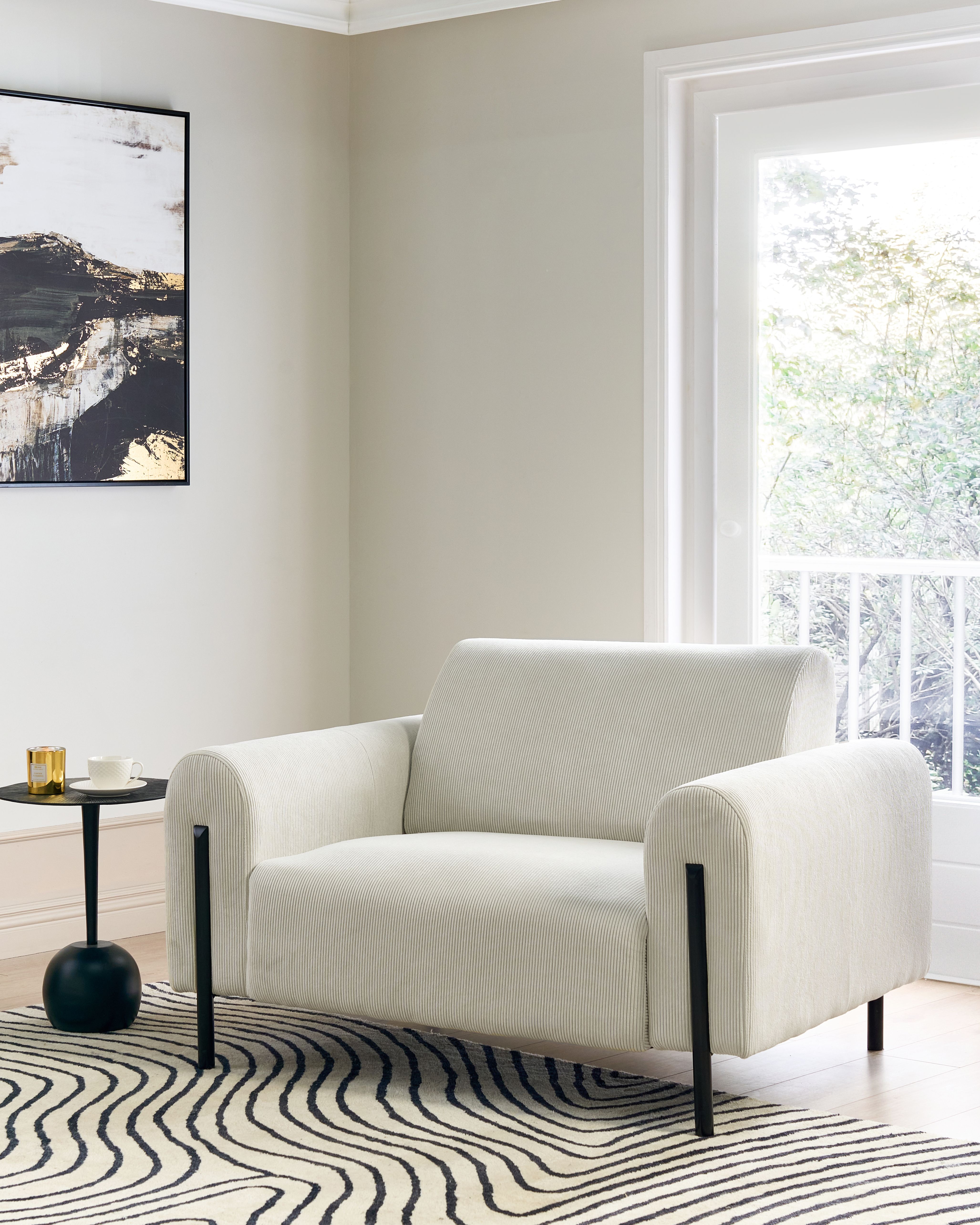 Armchair ASKIM Corduroy Off-White