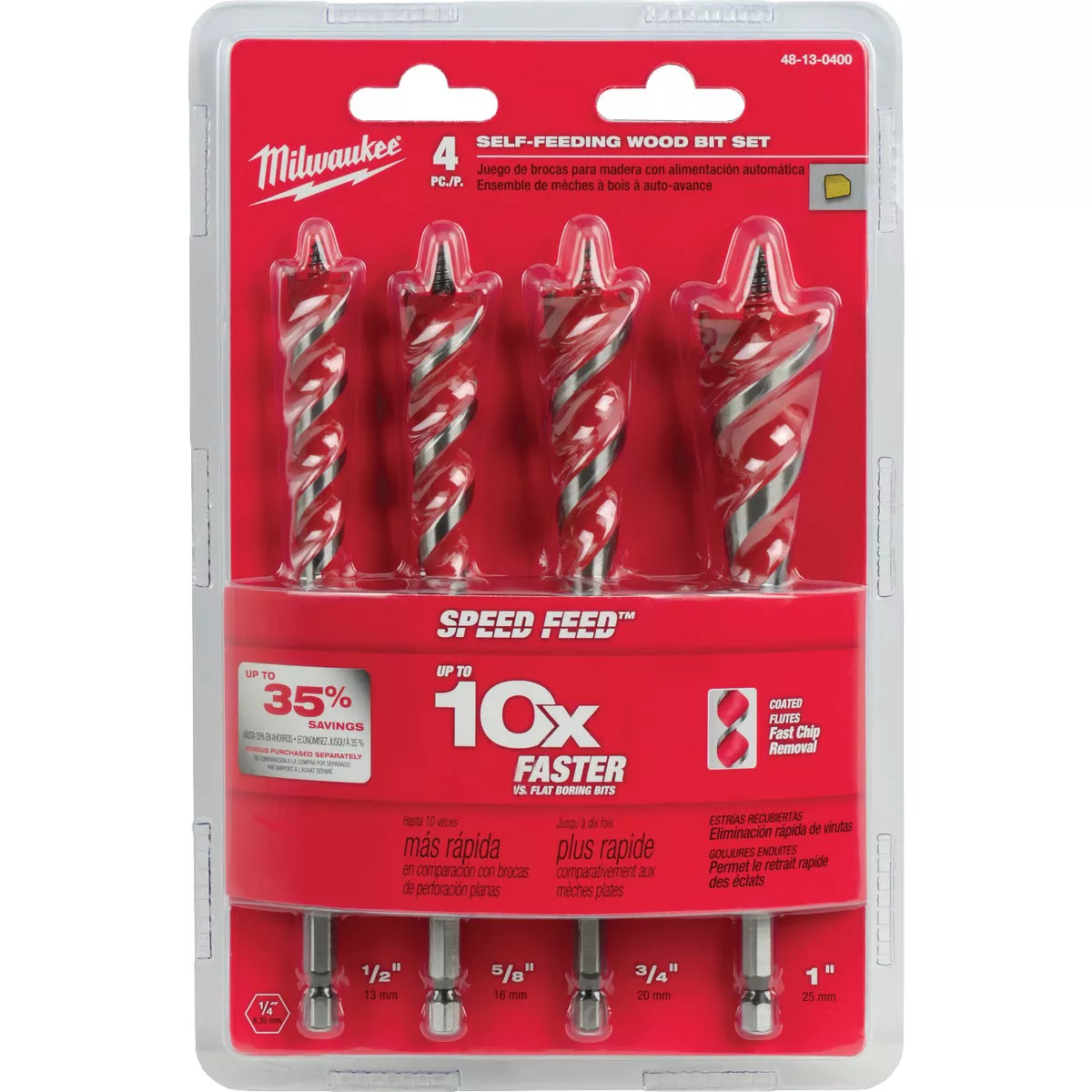 Milwaukee SPEED FEED 4-Piece Auger Bit Set