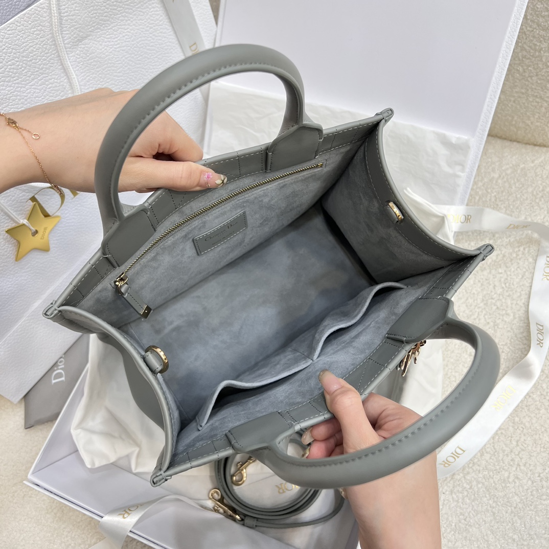 Dior Small Book Tote Bag Grey For Women 10,4in/26,5cm1:1High-quality replica