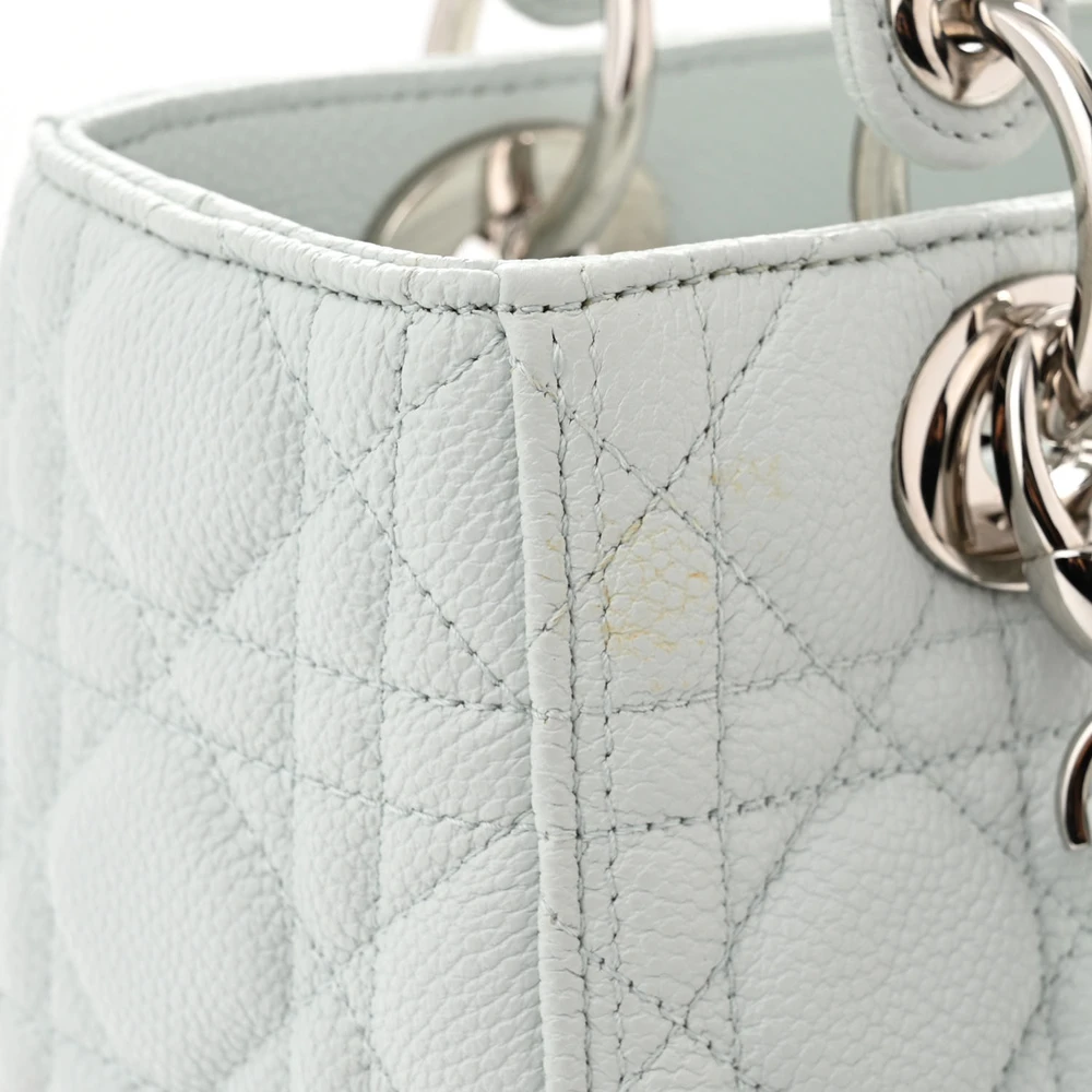 White Grained Lady Dior Replica Handbags – Stunning Details1:1High-quality replica
