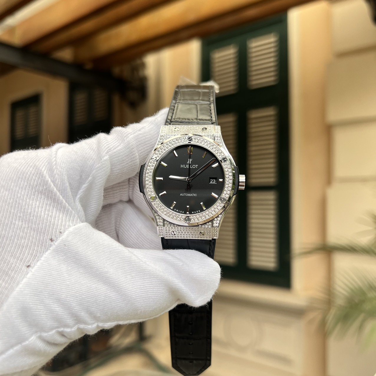 Hublot Classic Fusion Replica Watch Diamond Black HB Factory 42mm - Elite Watch Atelier
