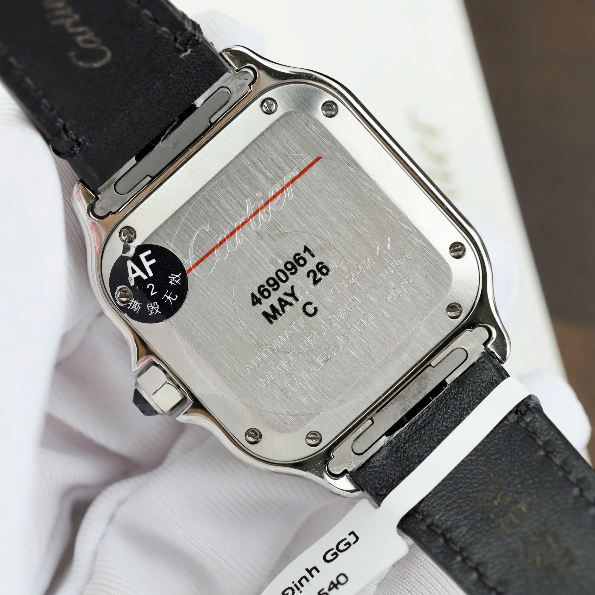 Cartier Santos Women��s White Dial Copies Watches Moissanite Diamonds Custom BV Factory 35.2mm - Top club