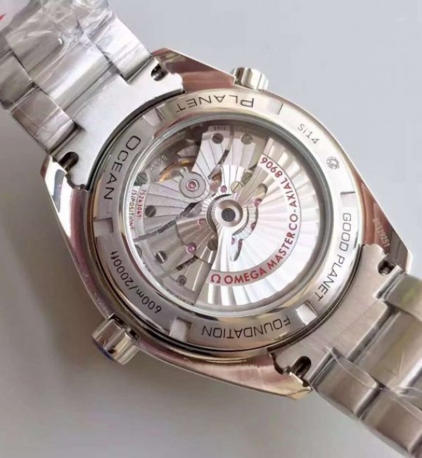 Replica Omega Planet Ocean 600M GMT Black/Silver Bezel Black Dial SS Bracelet A8906 - Top club